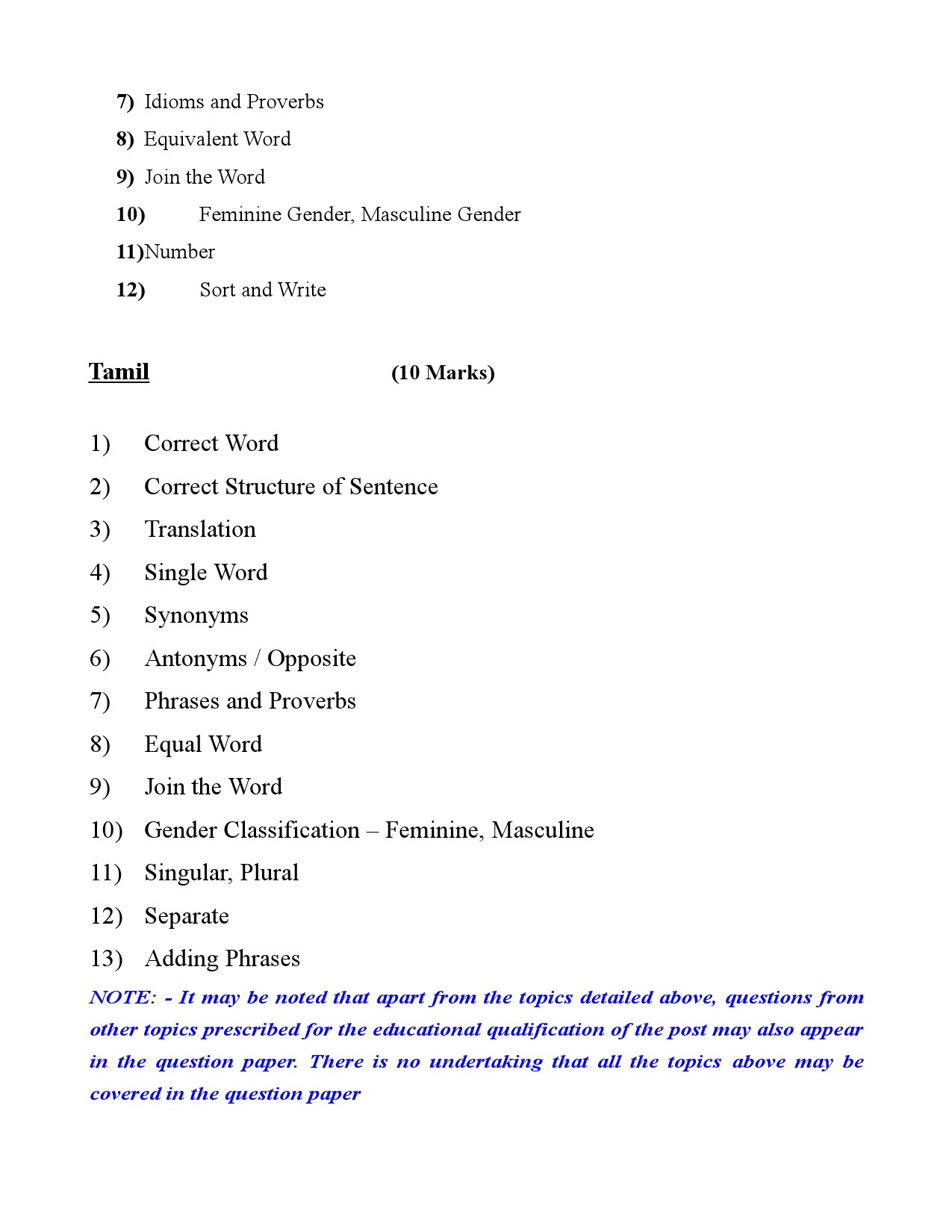 Detailed Syllabus for Common Preliminary Examination for Field Officer - Notification Image 11