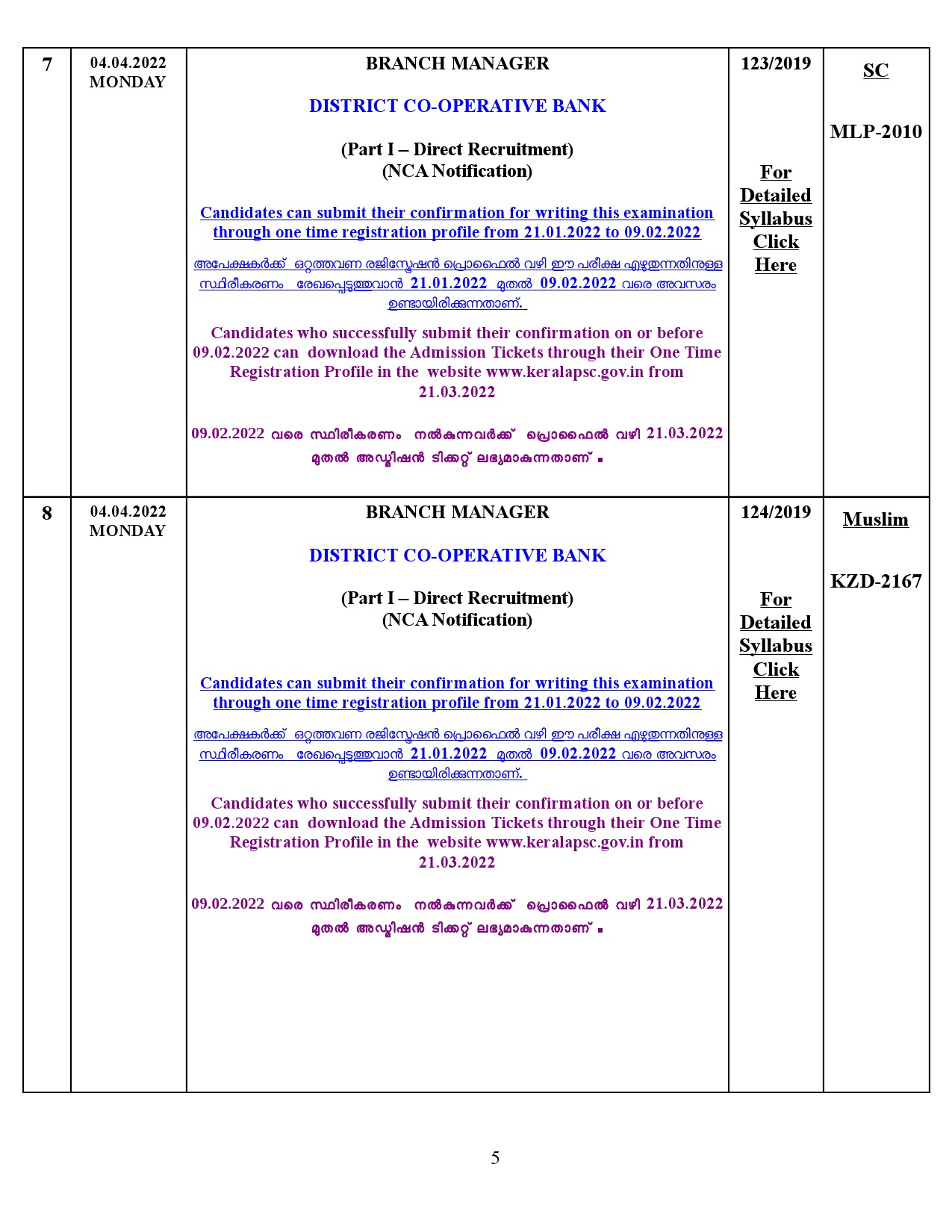 Examination Programme For The Month Of April 2022 - Notification Image 5
