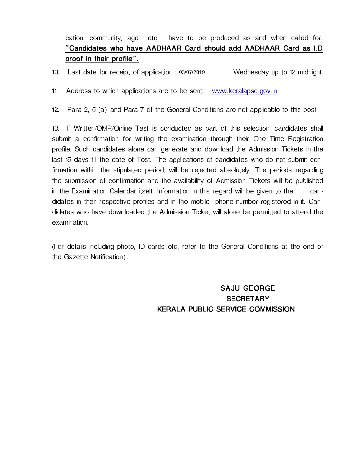 KPSC Quality Control Officer Category 0712019 - Notification Image 5