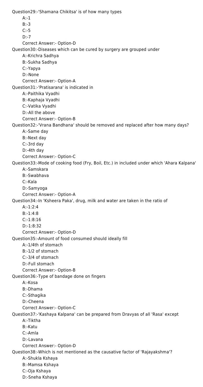 KPSC Nurse Grade II Ayurveda Exam Question 142017OL 4