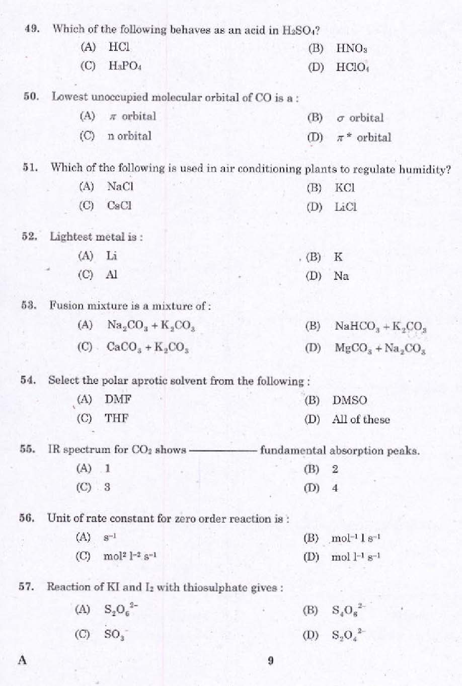 KPSC Chemist Grade II Exam 2015 Code 2262015 7