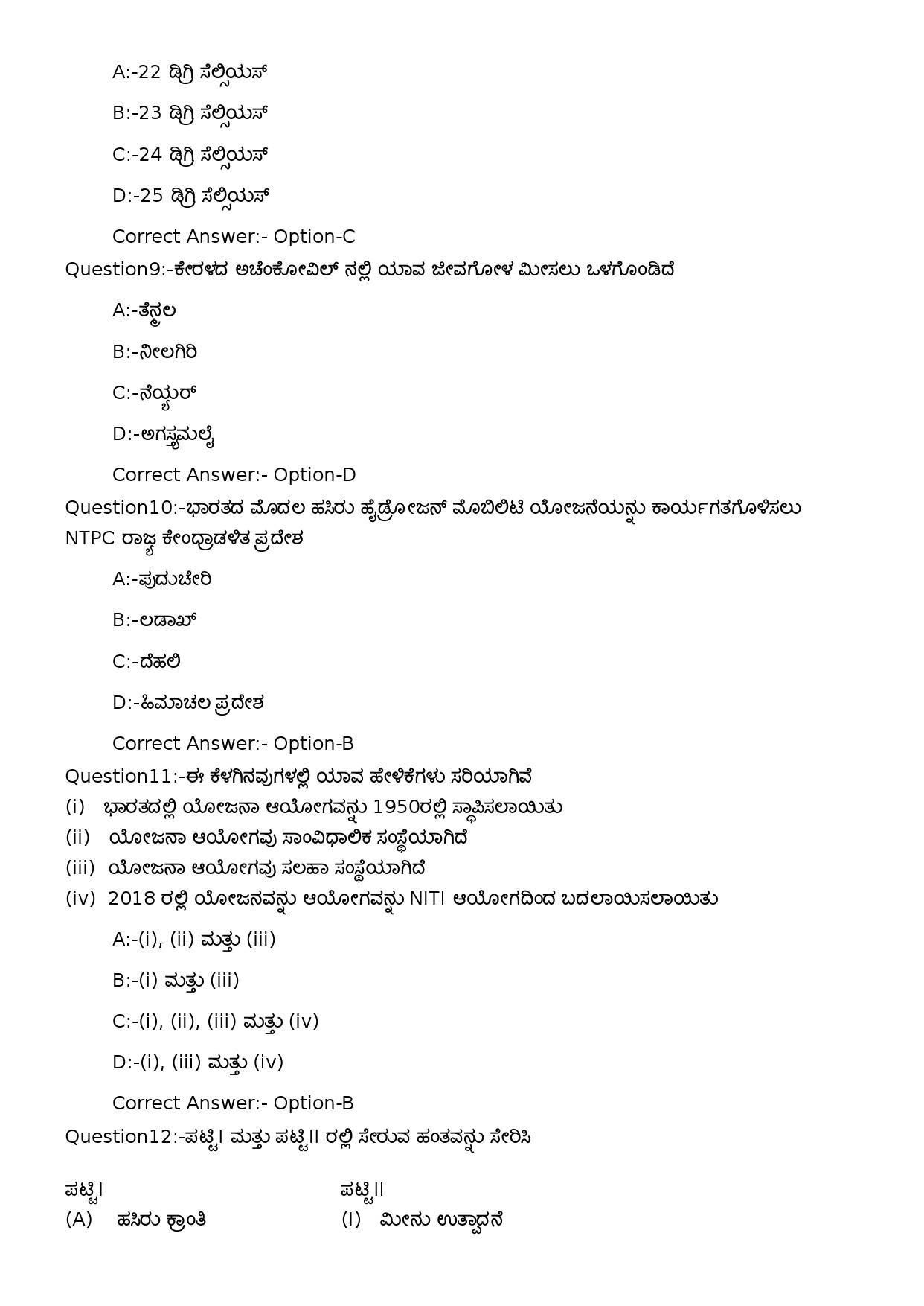 KPSC Assistant Salesman SSLC Level Main Kannada Exam 242023OL 3