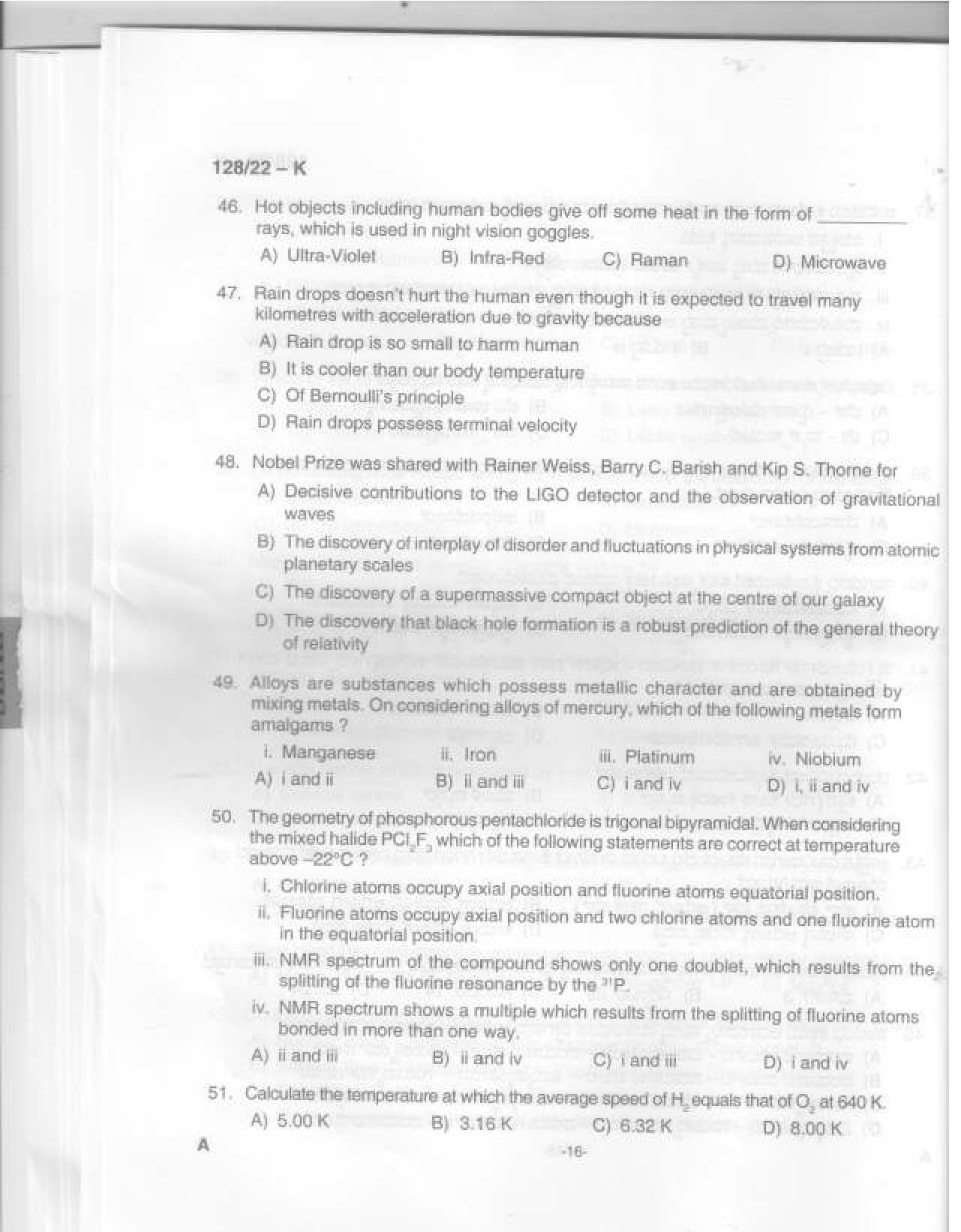 KPSC Sales Assistant Kannada Degree Level Main Exam 2022 Code 1282022 K 17