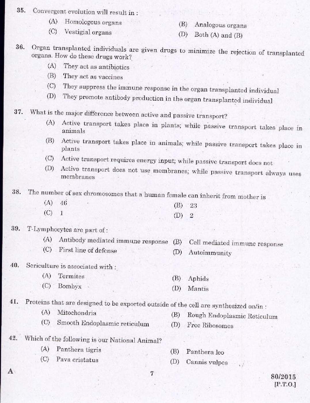 Kerala PSC Station Officer Exam Question Code 802015 5
