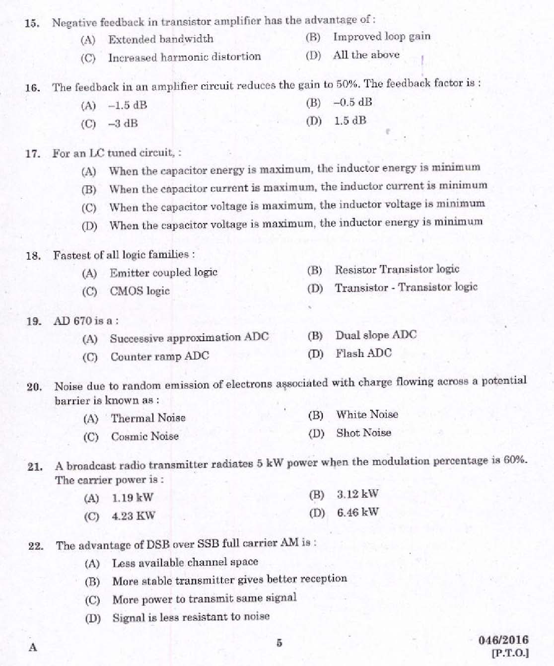 Kerala PSC Vocational Teacher Exam Question Code 462016 3