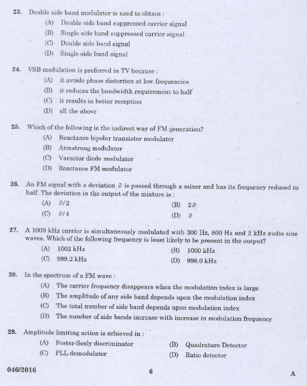 Kerala PSC Vocational Teacher Exam Question Code 462016 4