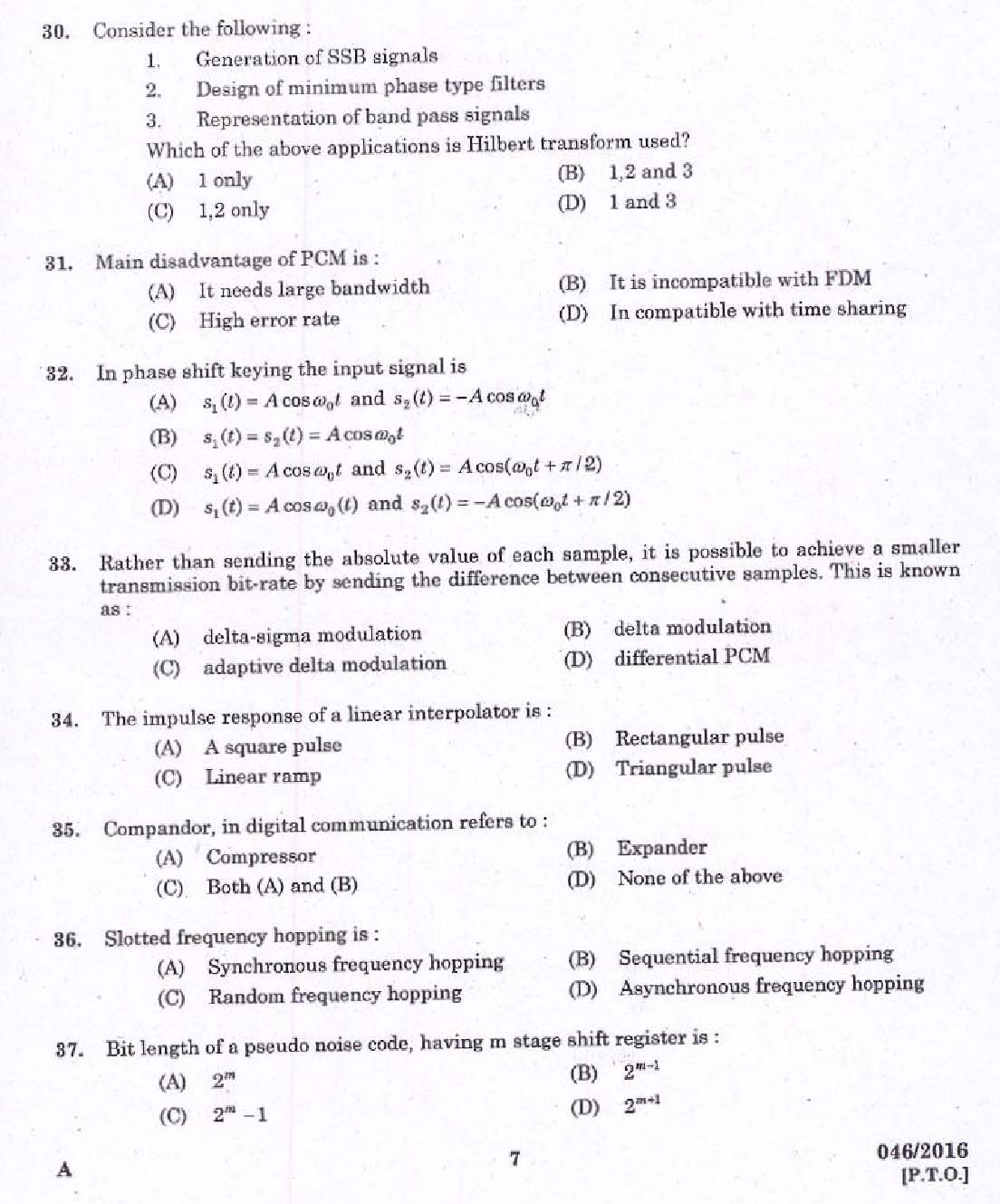 Kerala PSC Vocational Teacher Exam Question Code 462016 5