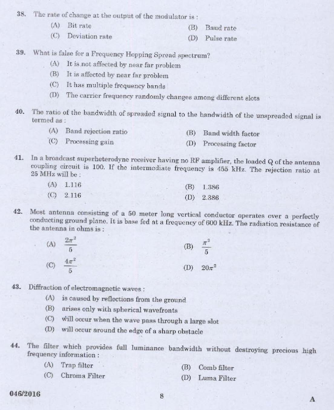 Kerala PSC Vocational Teacher Exam Question Code 462016 6
