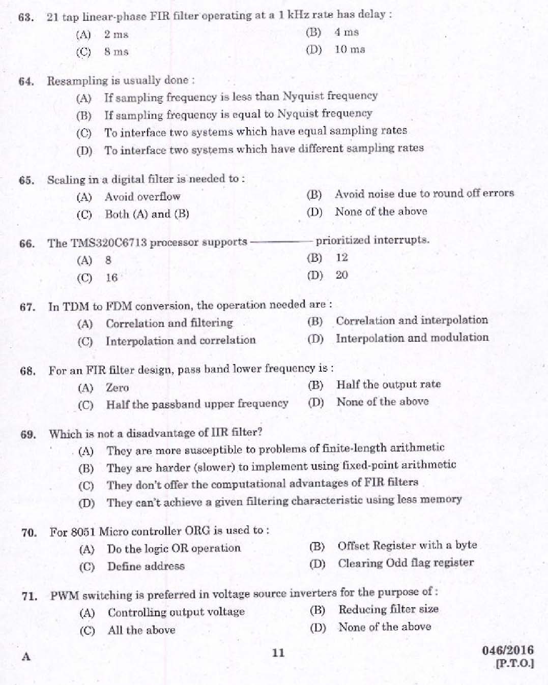 Kerala PSC Vocational Teacher Exam Question Code 462016 9