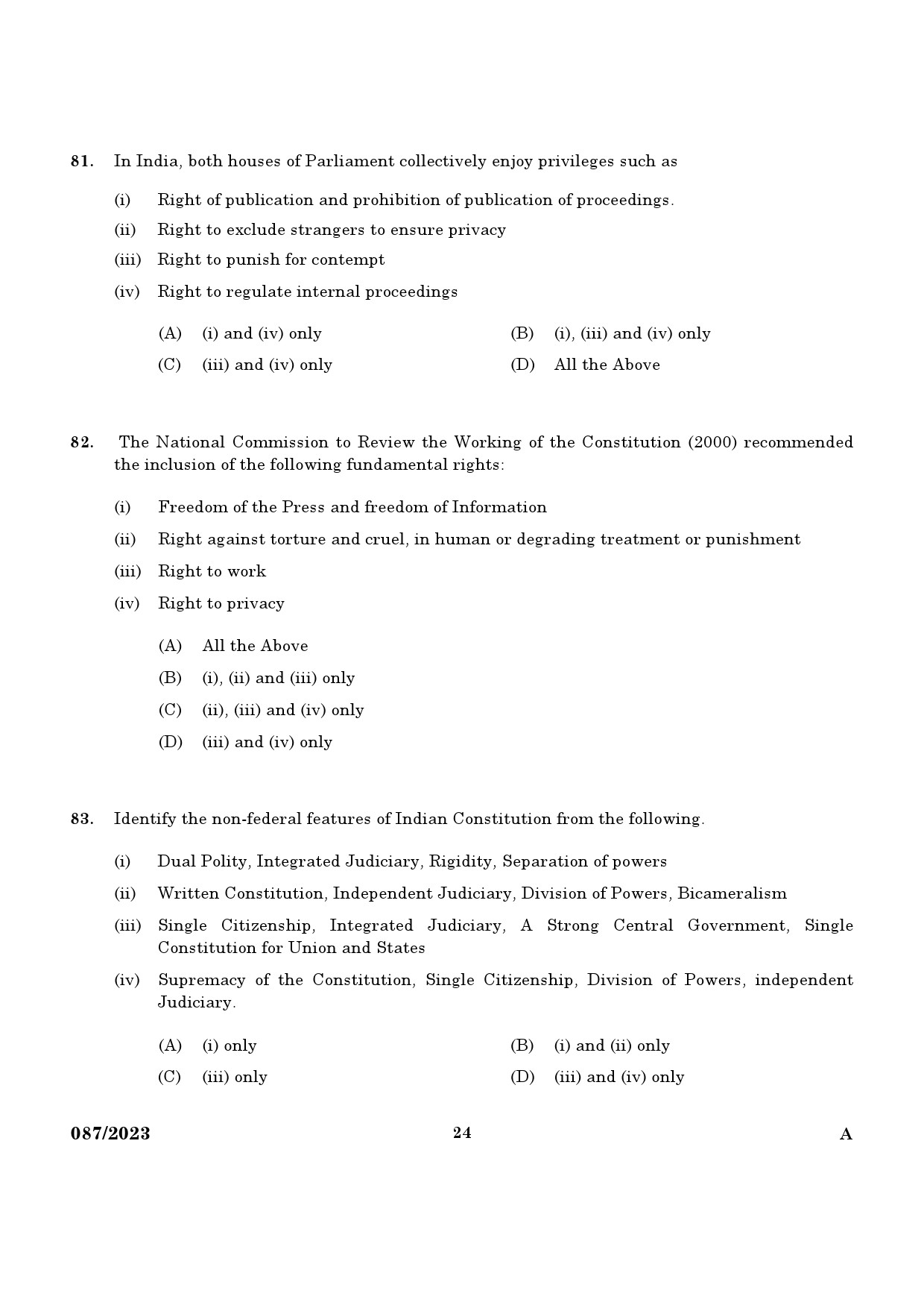 KPSC Non Vocational Teacher Junior Economics Exam 2023 Code 0872023 22
