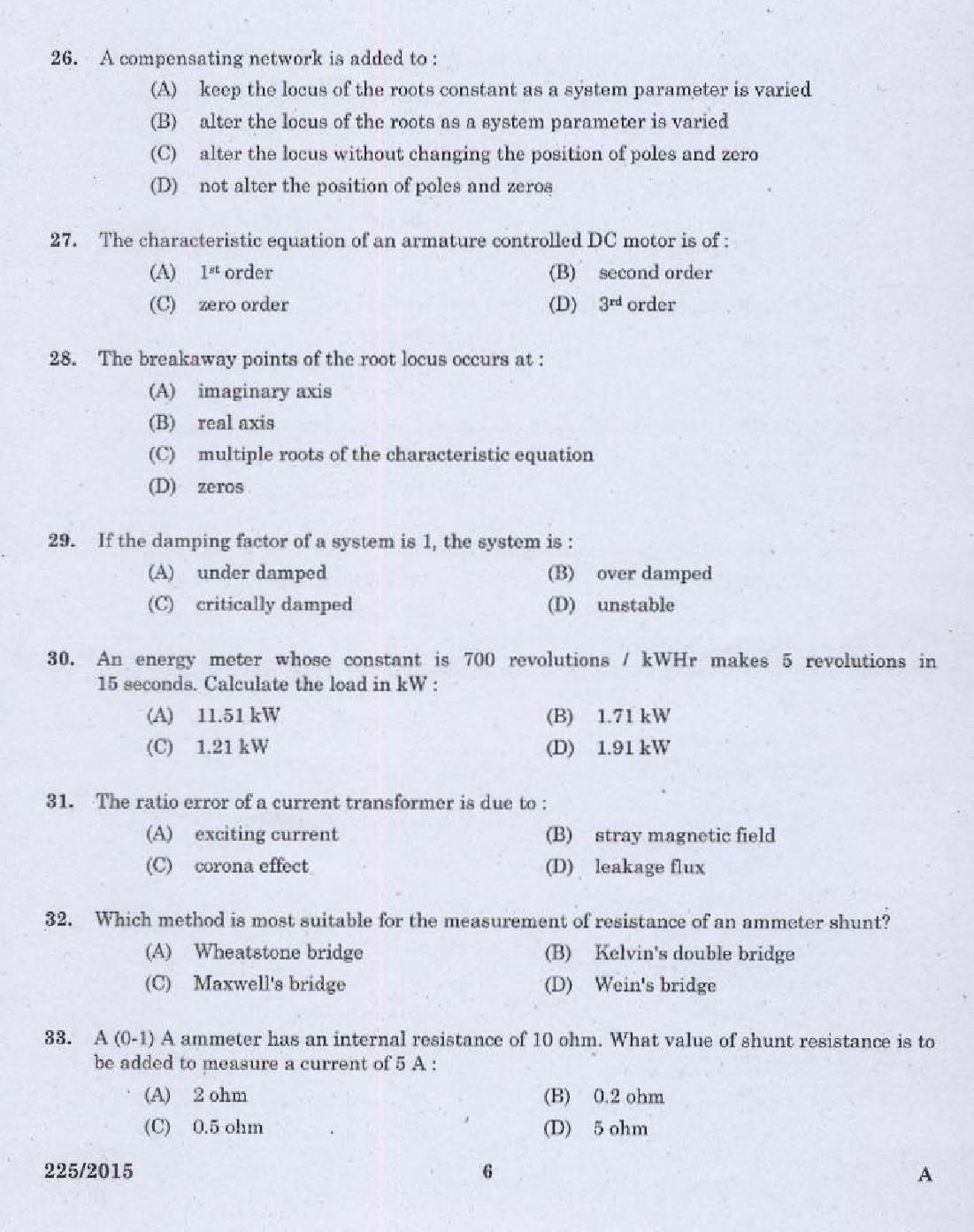 KPSC Vocational Teacher Exam 2015 Code 2252015 4