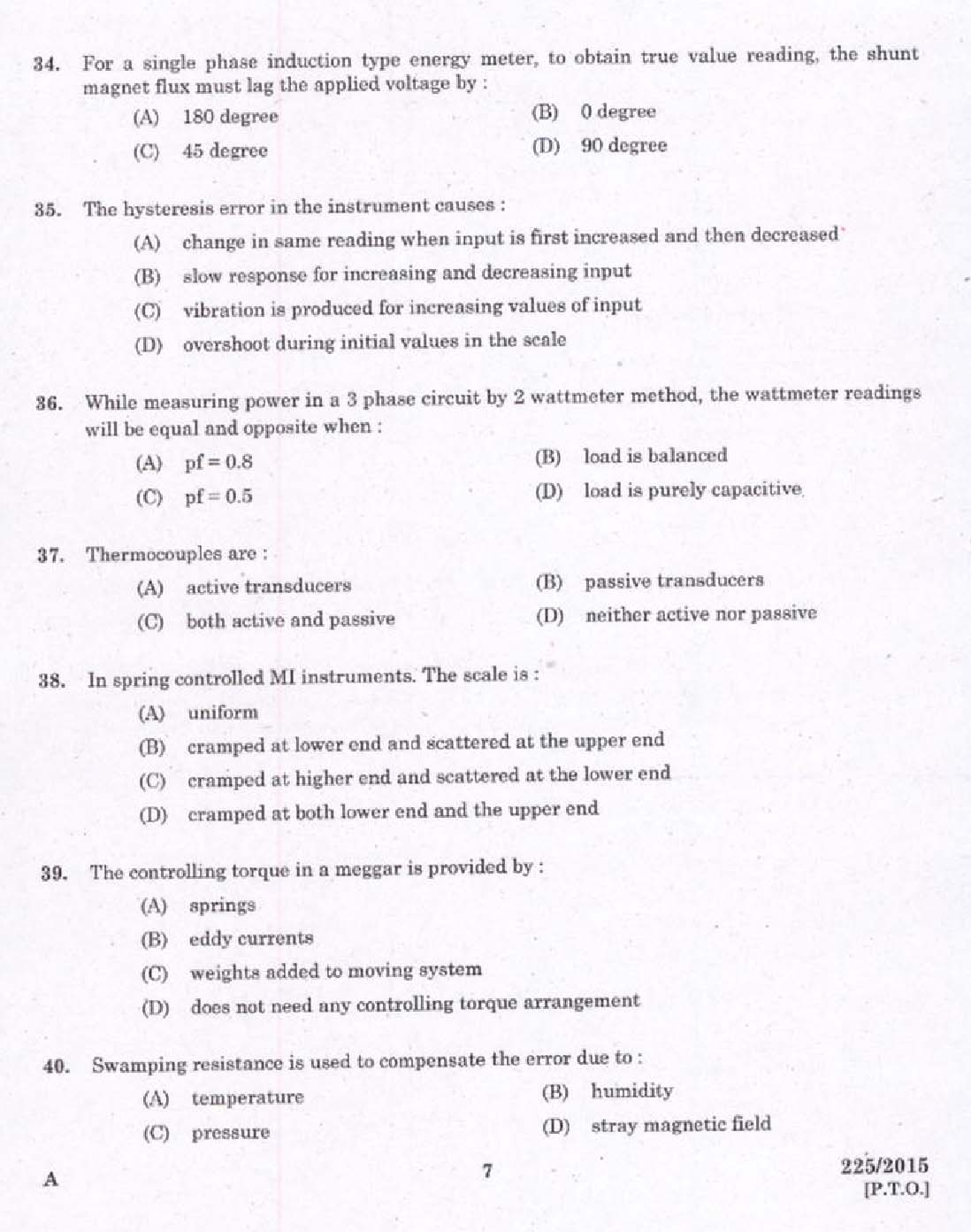 KPSC Vocational Teacher Exam 2015 Code 2252015 5