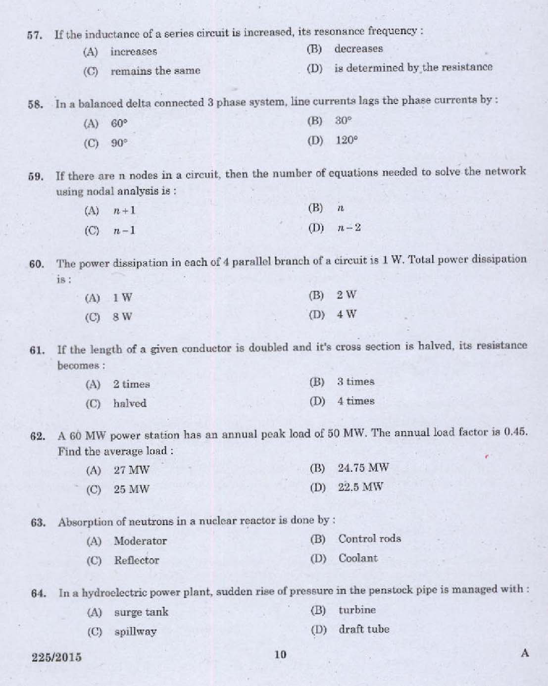 KPSC Vocational Teacher Exam 2015 Code 2252015 8