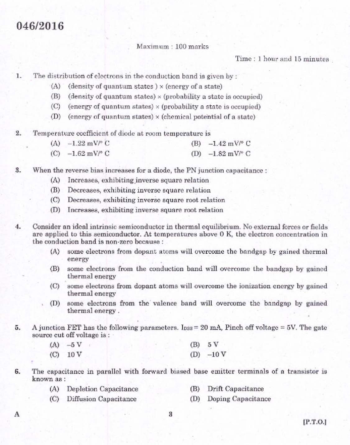 KPSC Vocational Teacher Exam 2016 Code 462016 1