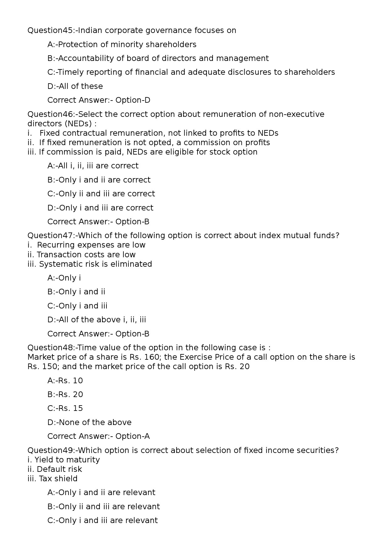 Deputy Manager Finance Accounts and Secretarial Exam 122024OL 10