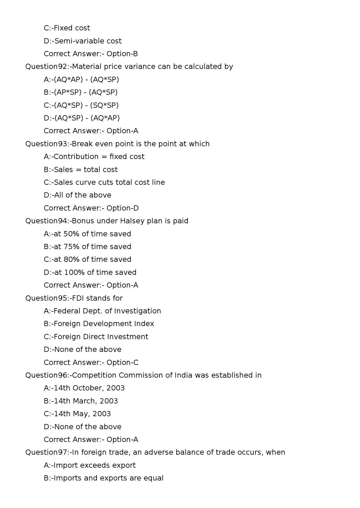 Deputy Manager Finance Accounts and Secretarial Exam 122024OL 19