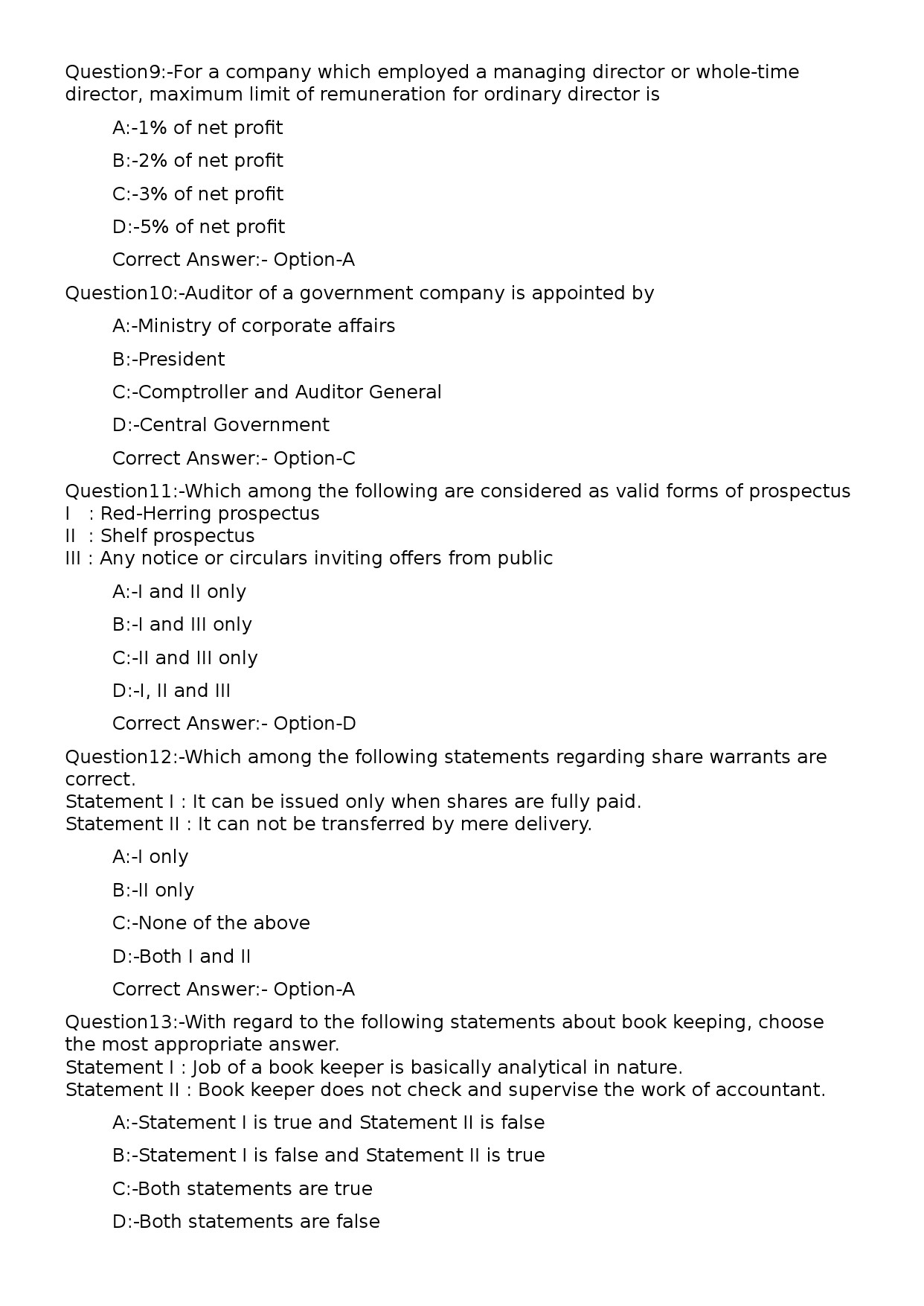 Deputy Manager Finance Accounts and Secretarial Exam 122024OL 3