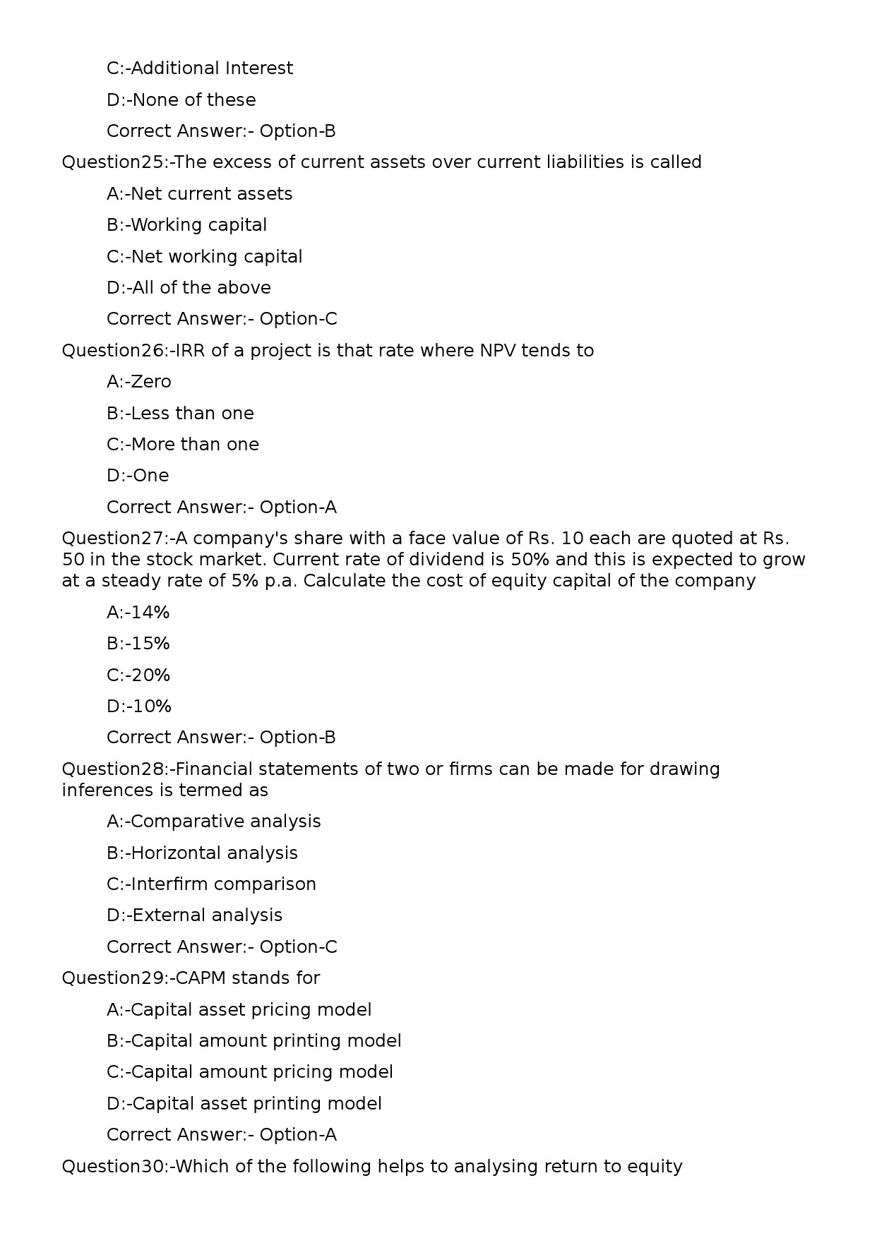 Deputy Manager Finance Accounts and Secretarial Exam 122024OL 6