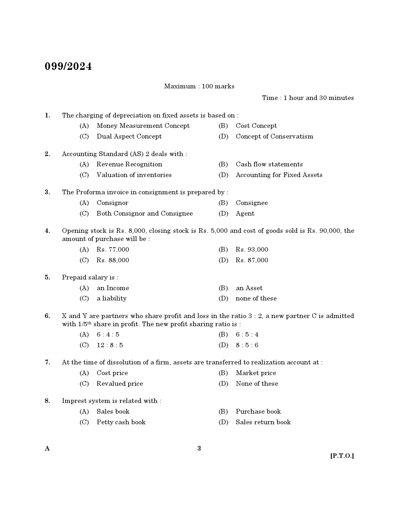 KPSC Accountant Grade III Exam 2024 Code 0992024 1