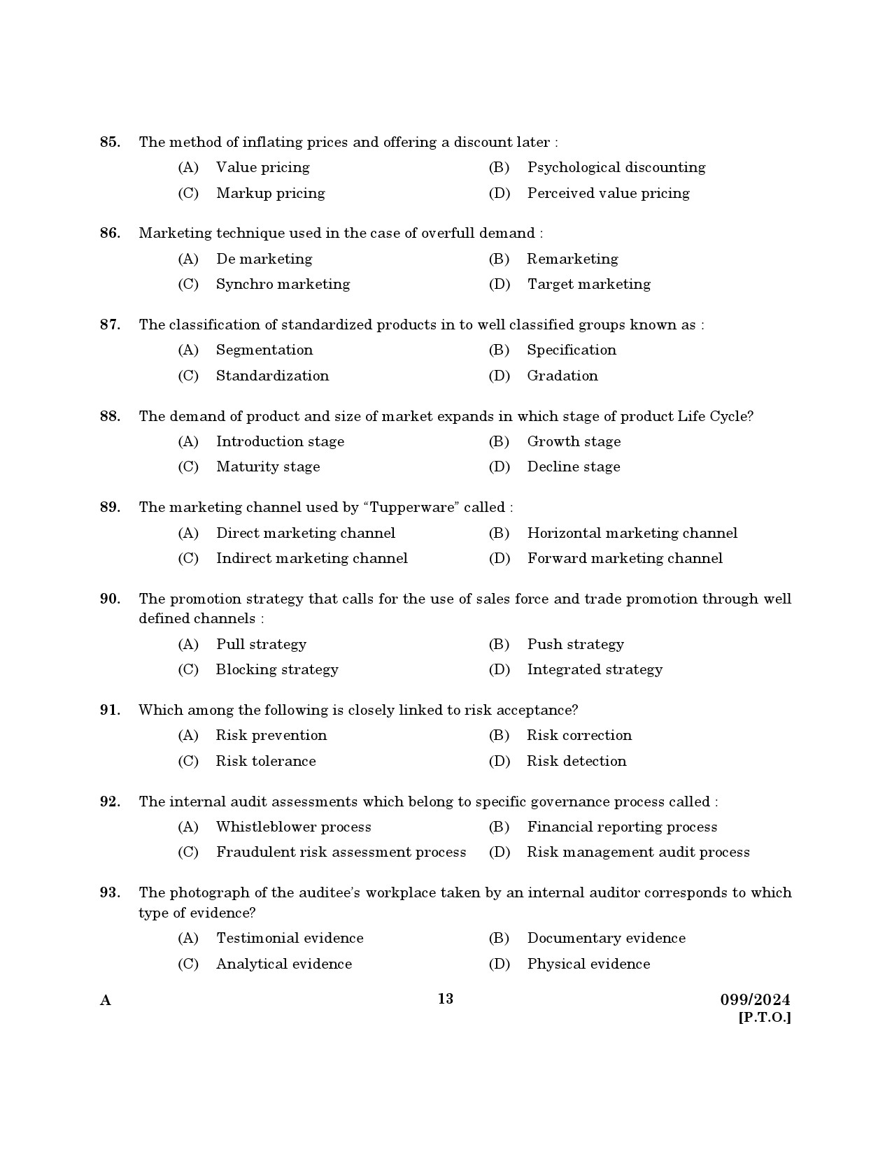 KPSC Accountant Grade III Exam 2024 Code 0992024 11