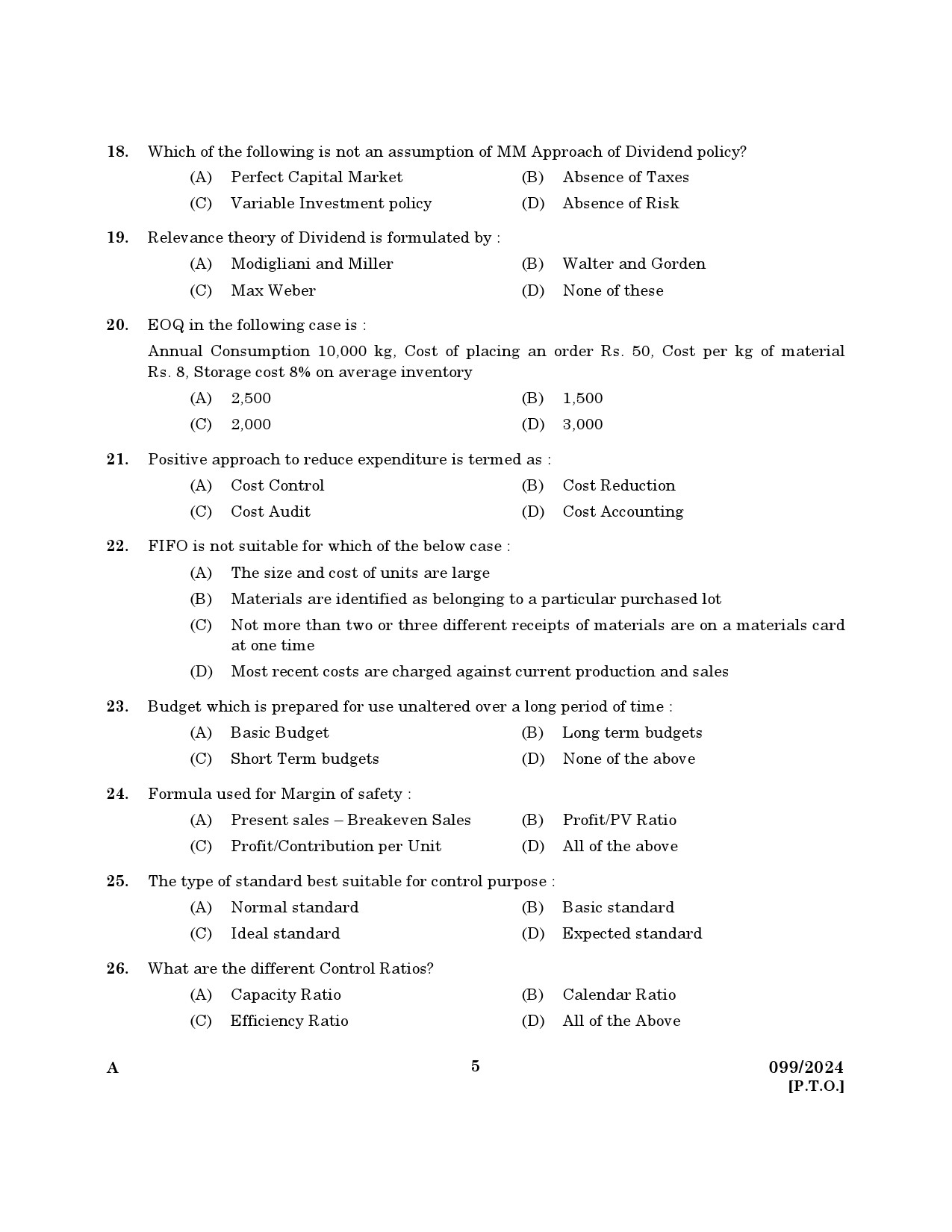 KPSC Accountant Grade III Exam 2024 Code 0992024 3