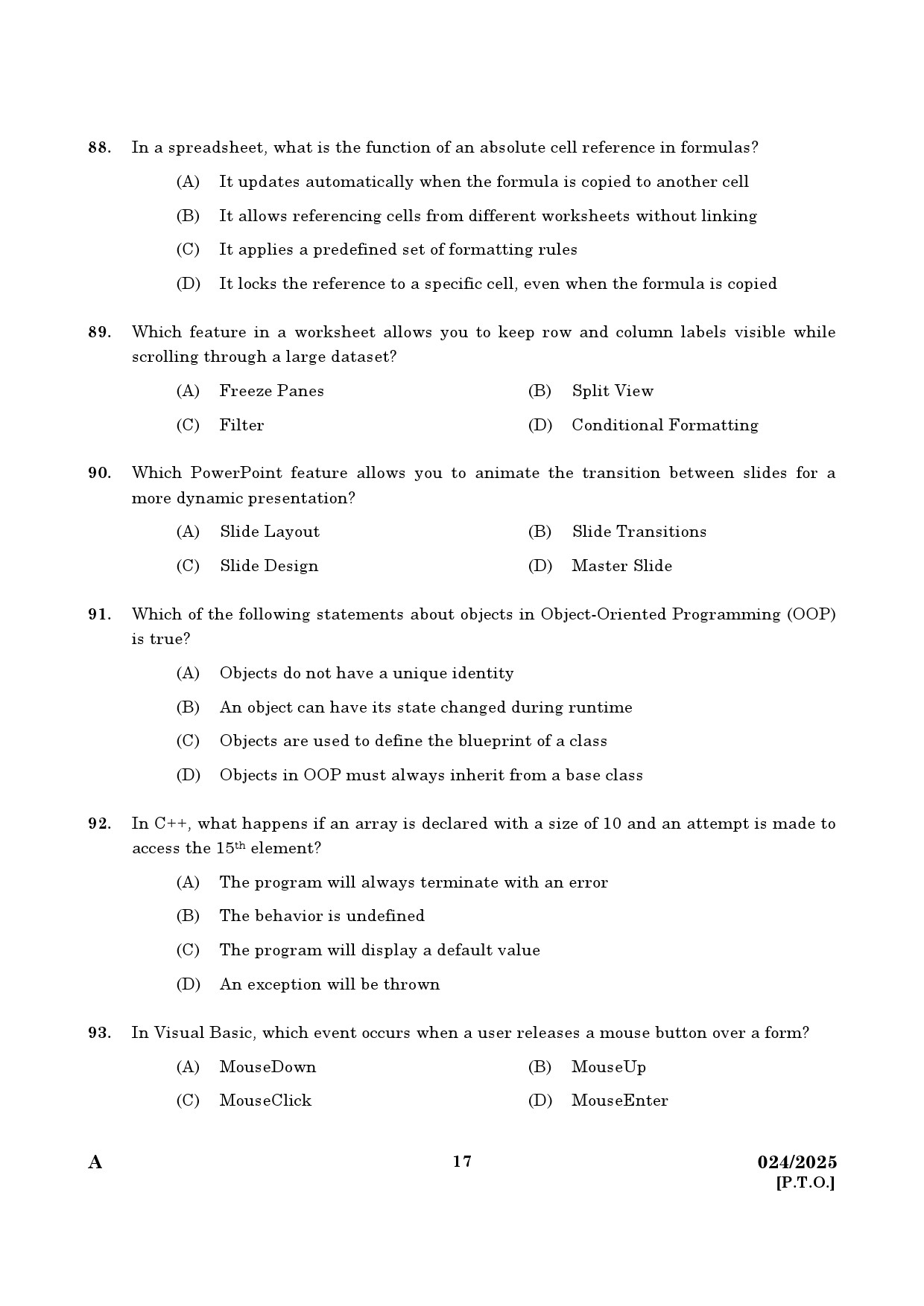 KPSC Accountant Kerafed Exam 2025 Code 242025 15