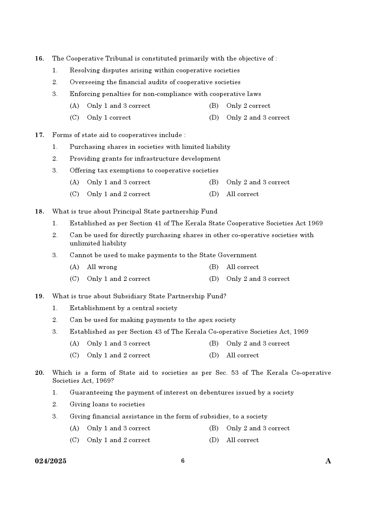 KPSC Accountant Kerafed Exam 2025 Code 242025 4