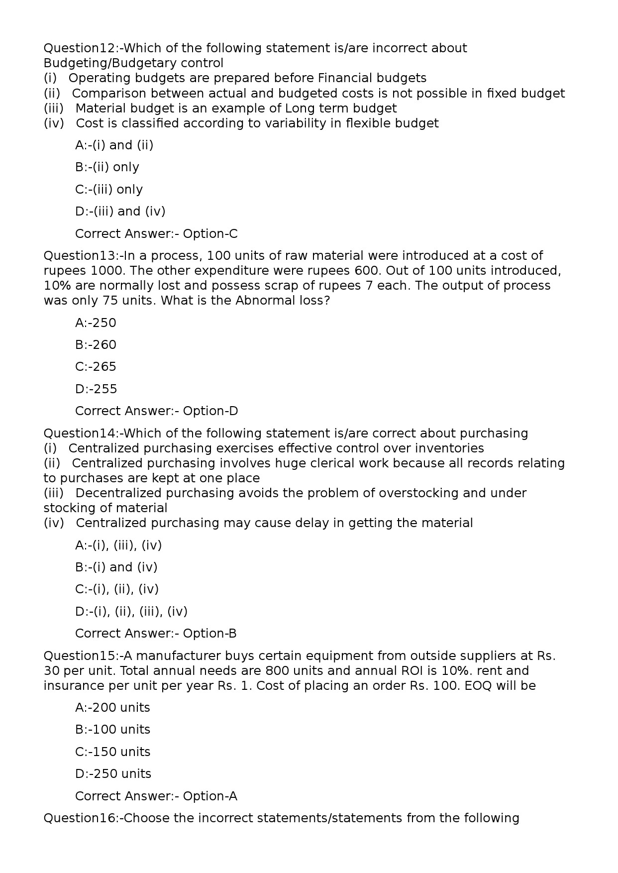 KPSC Assistant Accounts Officer Exam 2023 Code 1162023OL 4