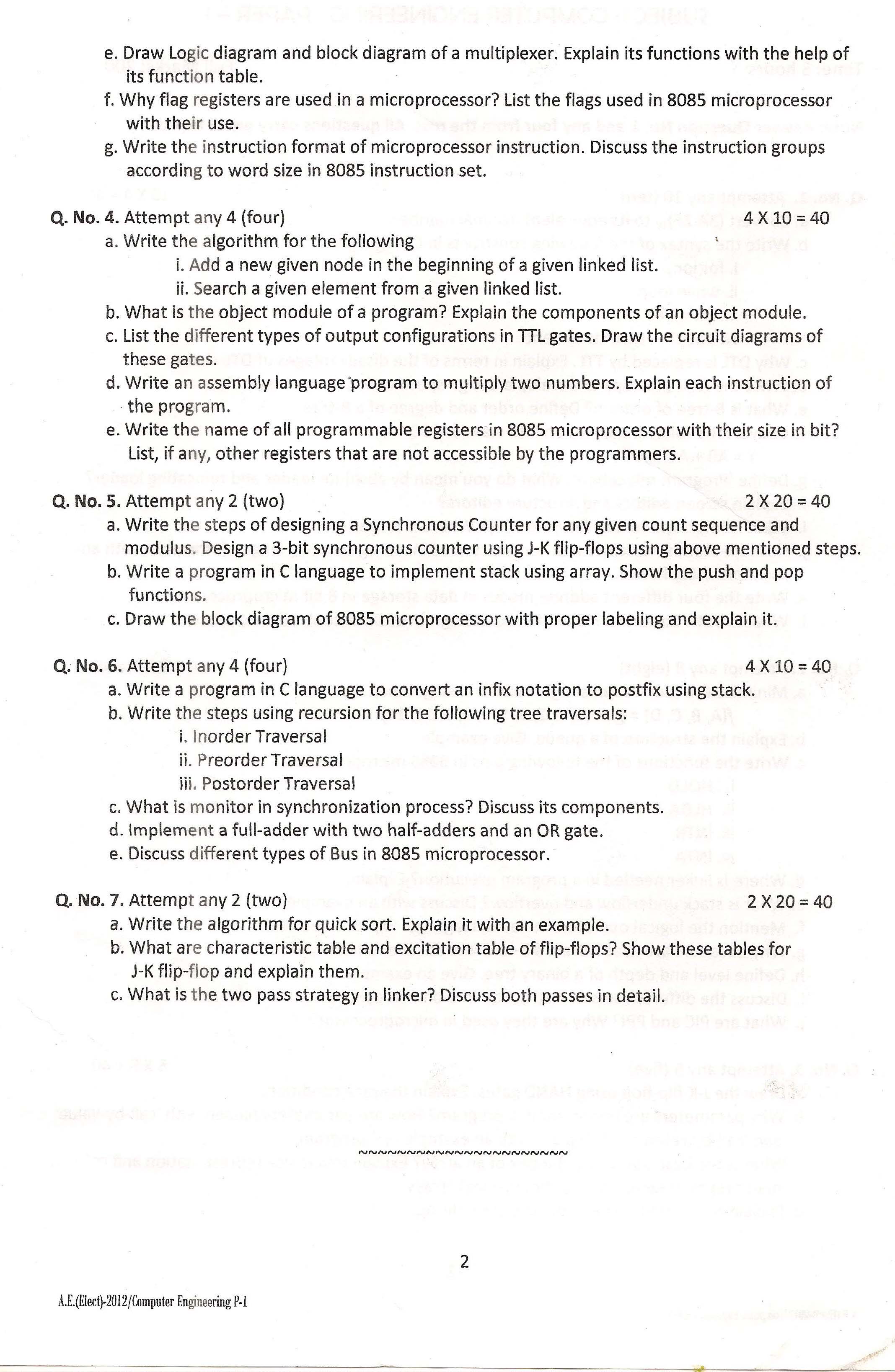 APPSC AE Electrical Computer Engineering Paper I 2012 2
