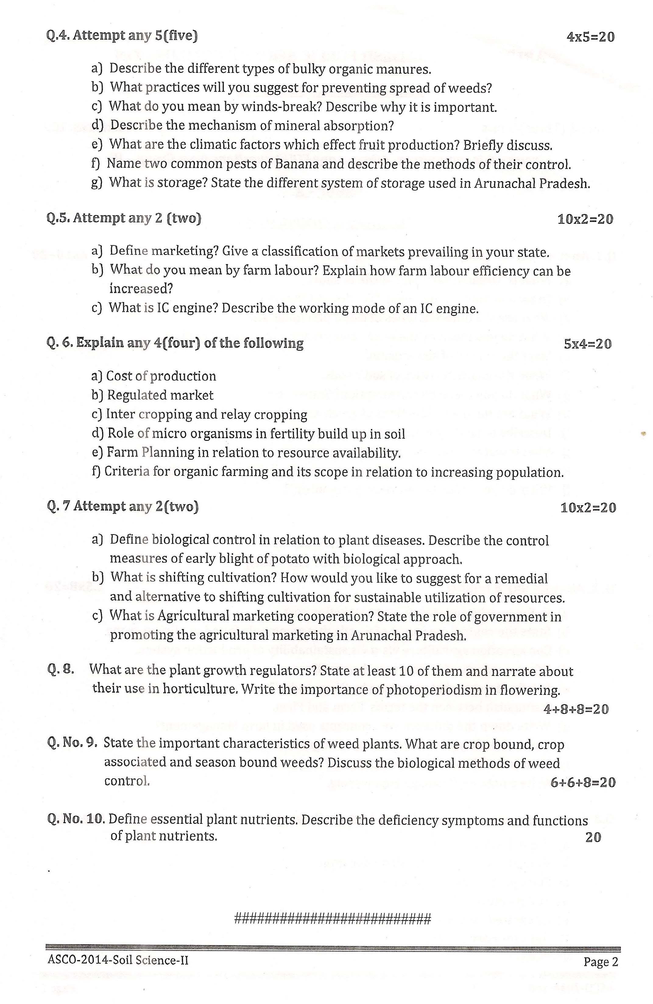 APPSC ASCO Soil Science Paper II Exam Question Paper 2014 2