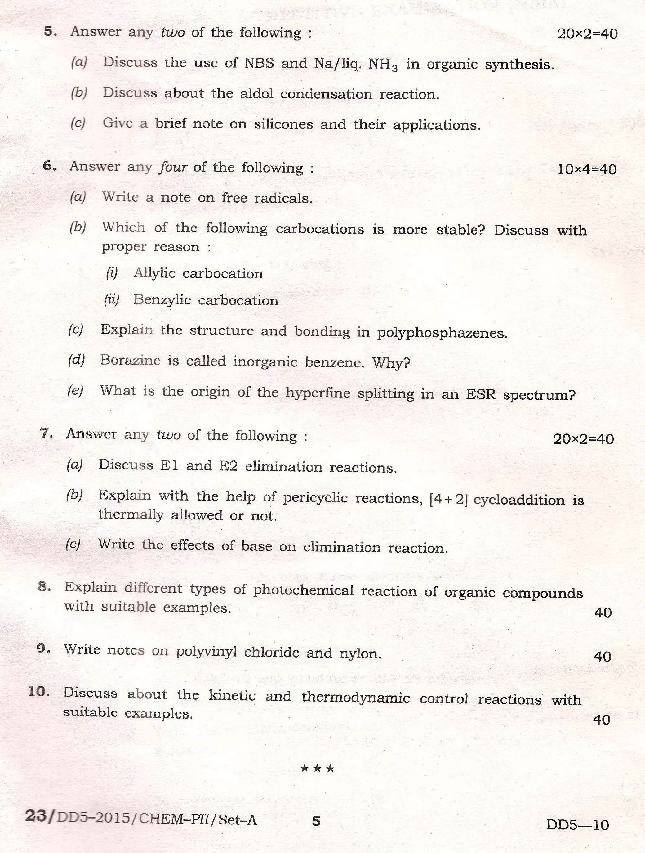 APPSC Combined Competitive Main Exam 2015 Chemistry Paper II 5