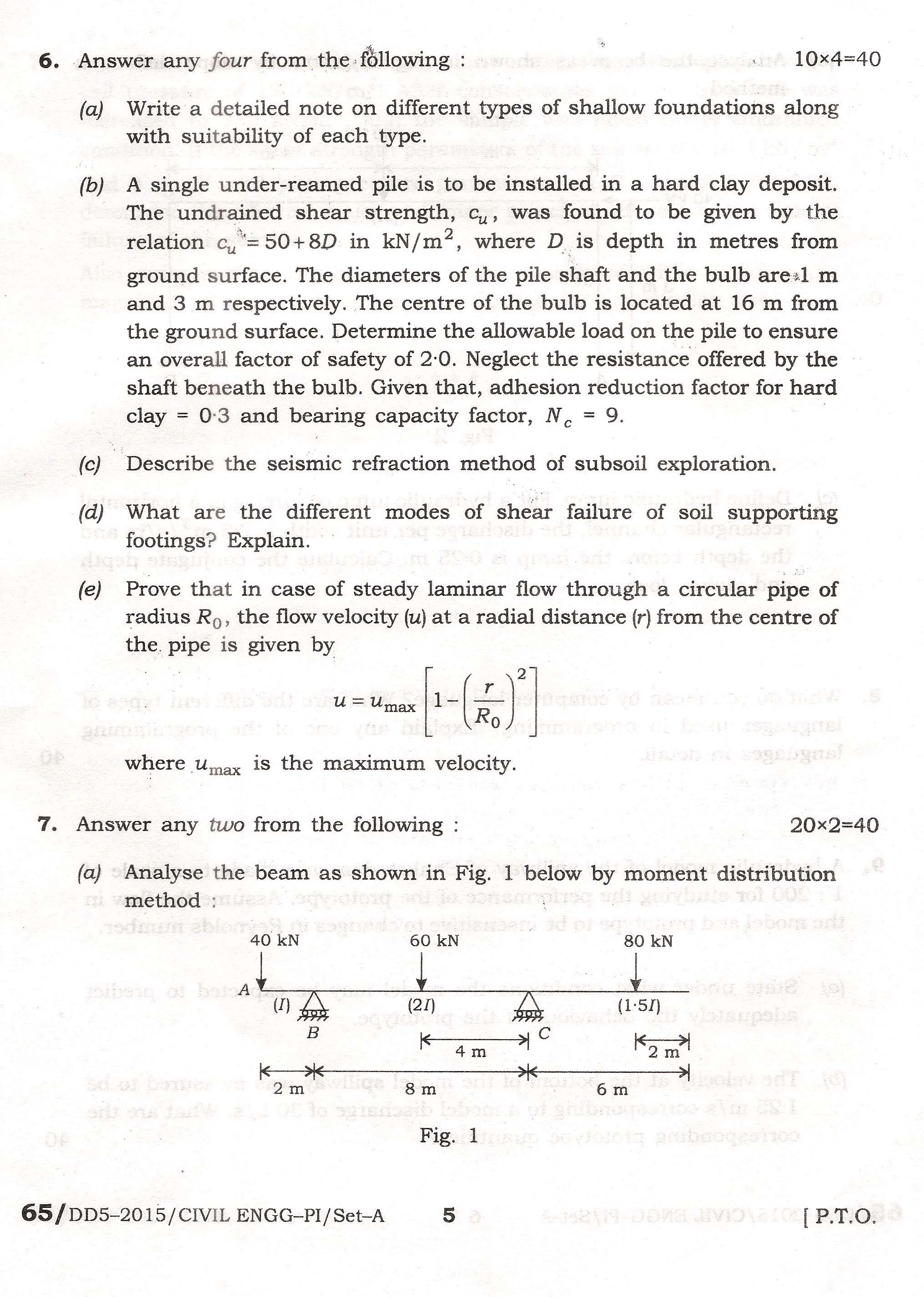 APPSC Combined Competitive Main Exam 2015 Civil Engineering Paper I 5