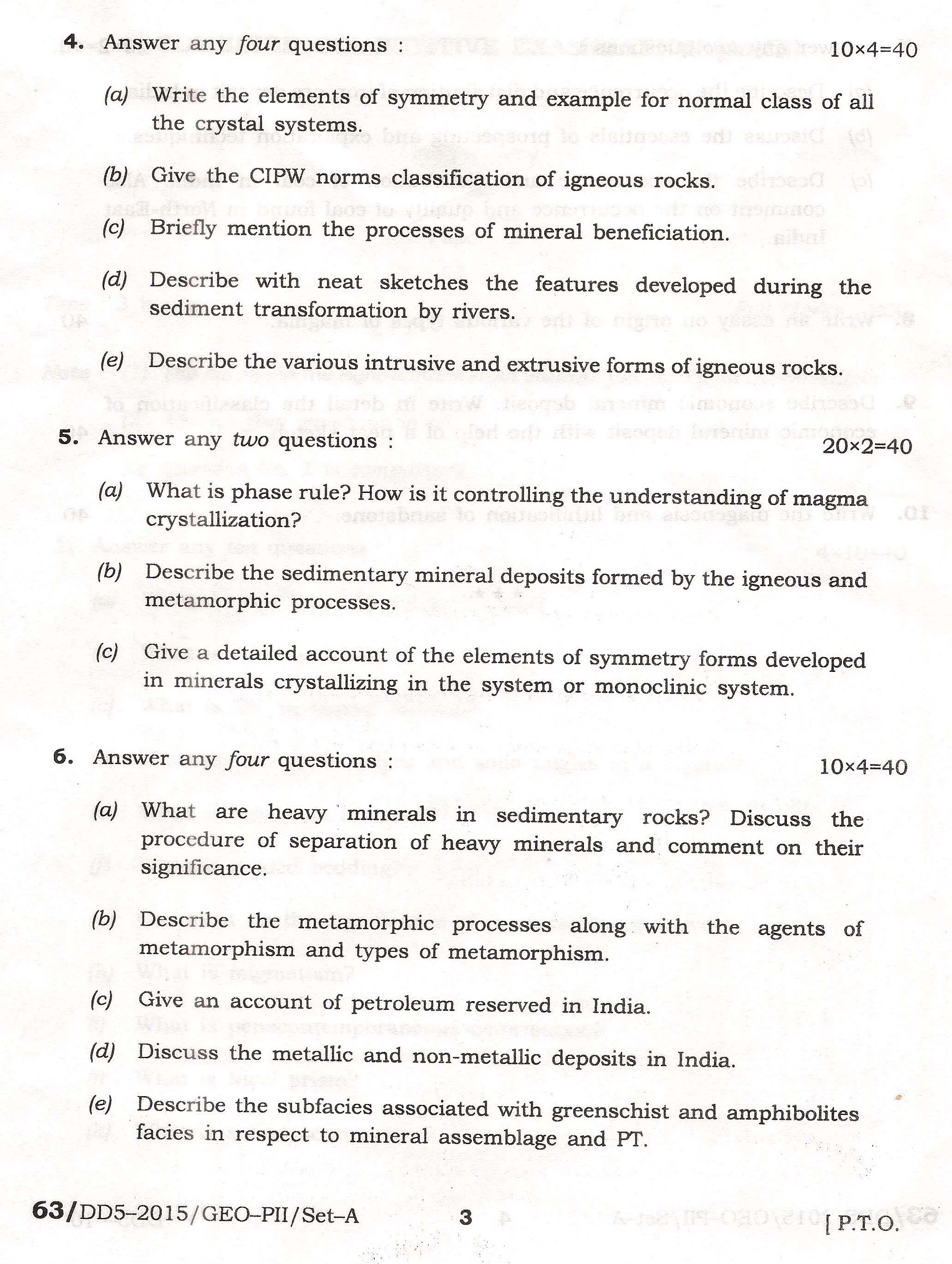 APPSC Combined Competitive Main Exam 2015 Geology Paper II 3