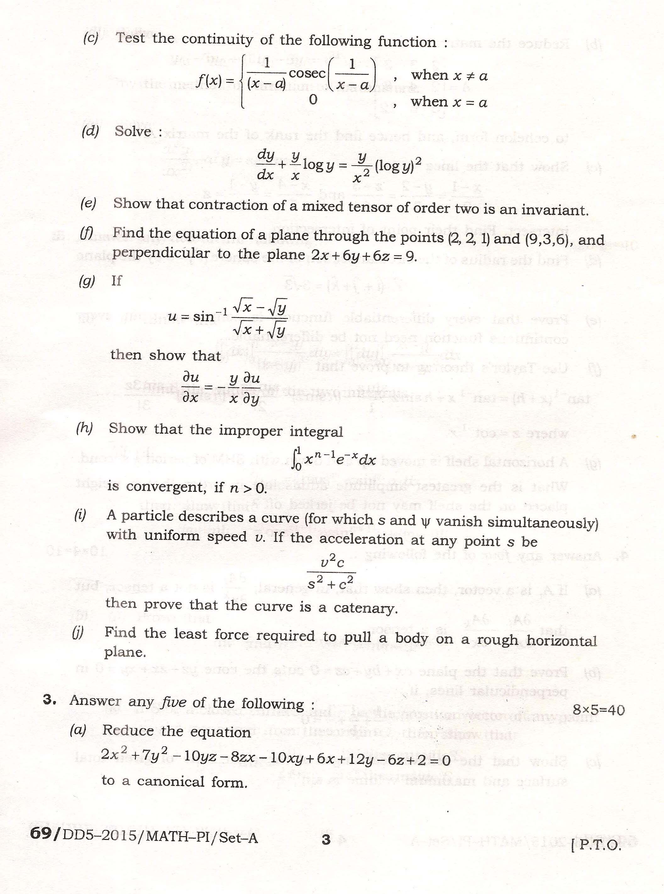 APPSC Combined Competitive Main Exam 2015 Mathematics Paper I 3