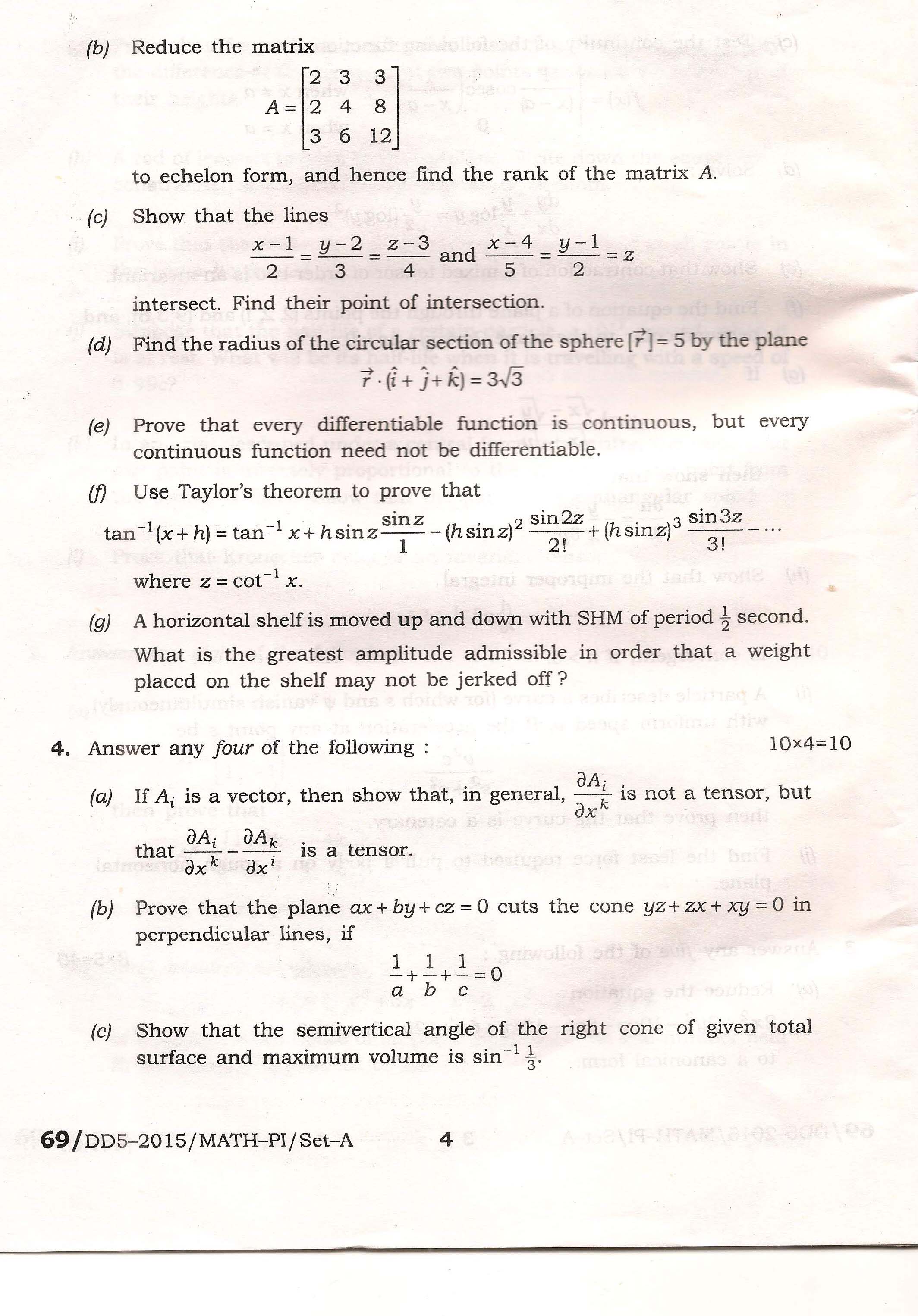 APPSC Combined Competitive Main Exam 2015 Mathematics Paper I 4