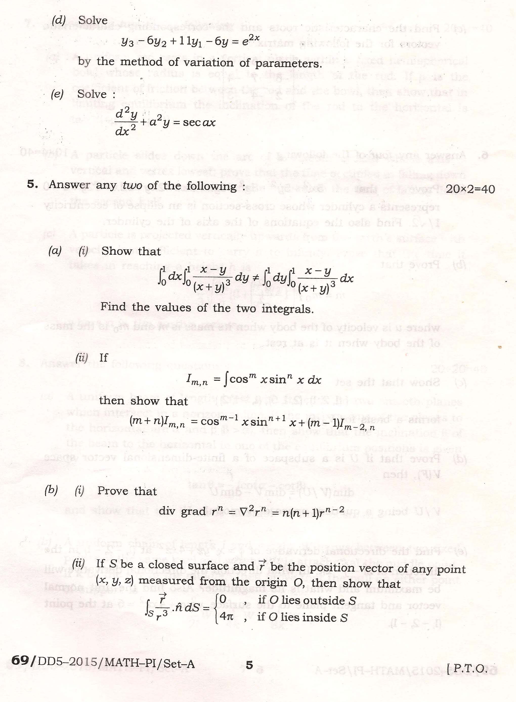 APPSC Combined Competitive Main Exam 2015 Mathematics Paper I 5