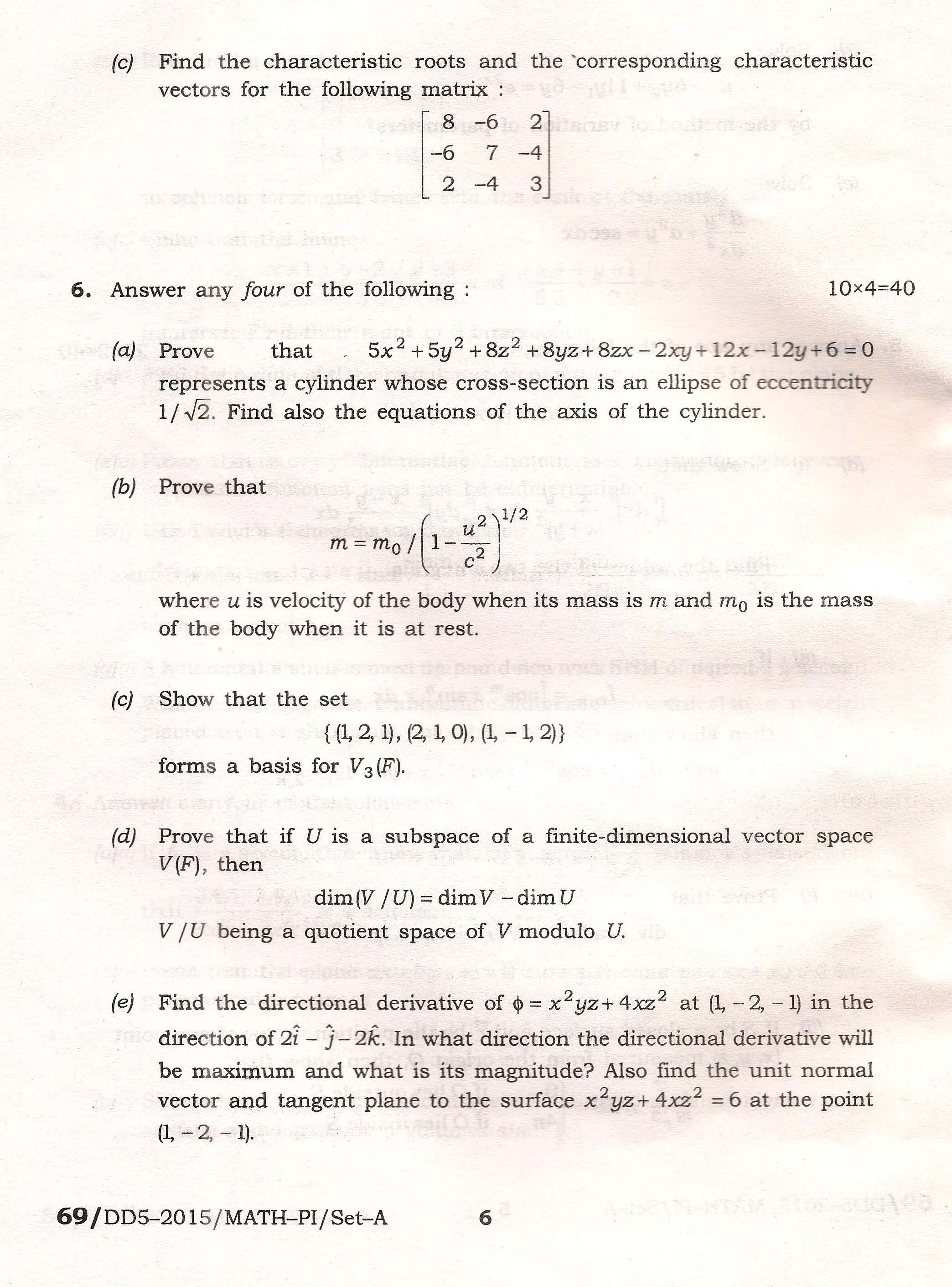 APPSC Combined Competitive Main Exam 2015 Mathematics Paper I 6