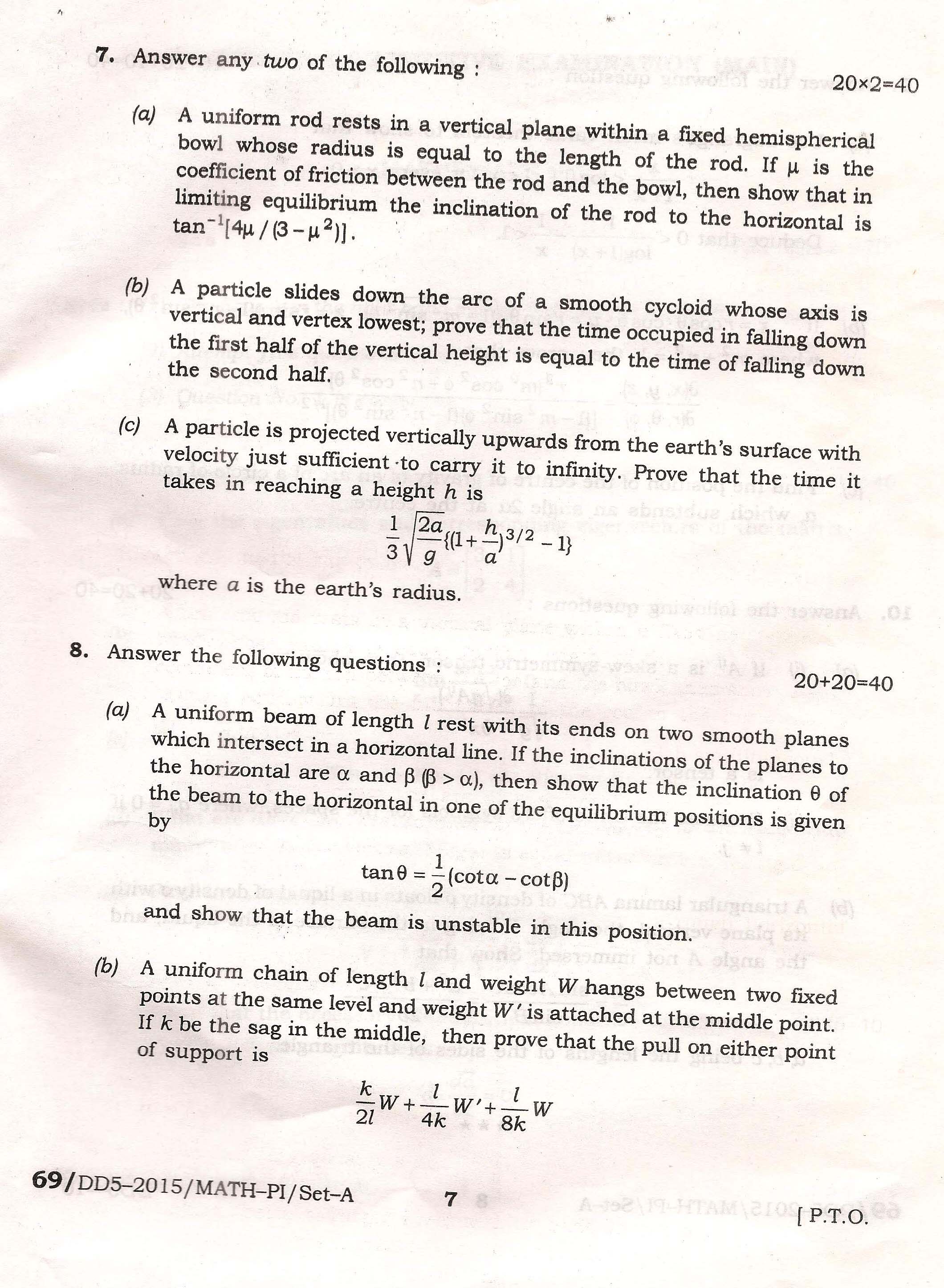 APPSC Combined Competitive Main Exam 2015 Mathematics Paper I 7