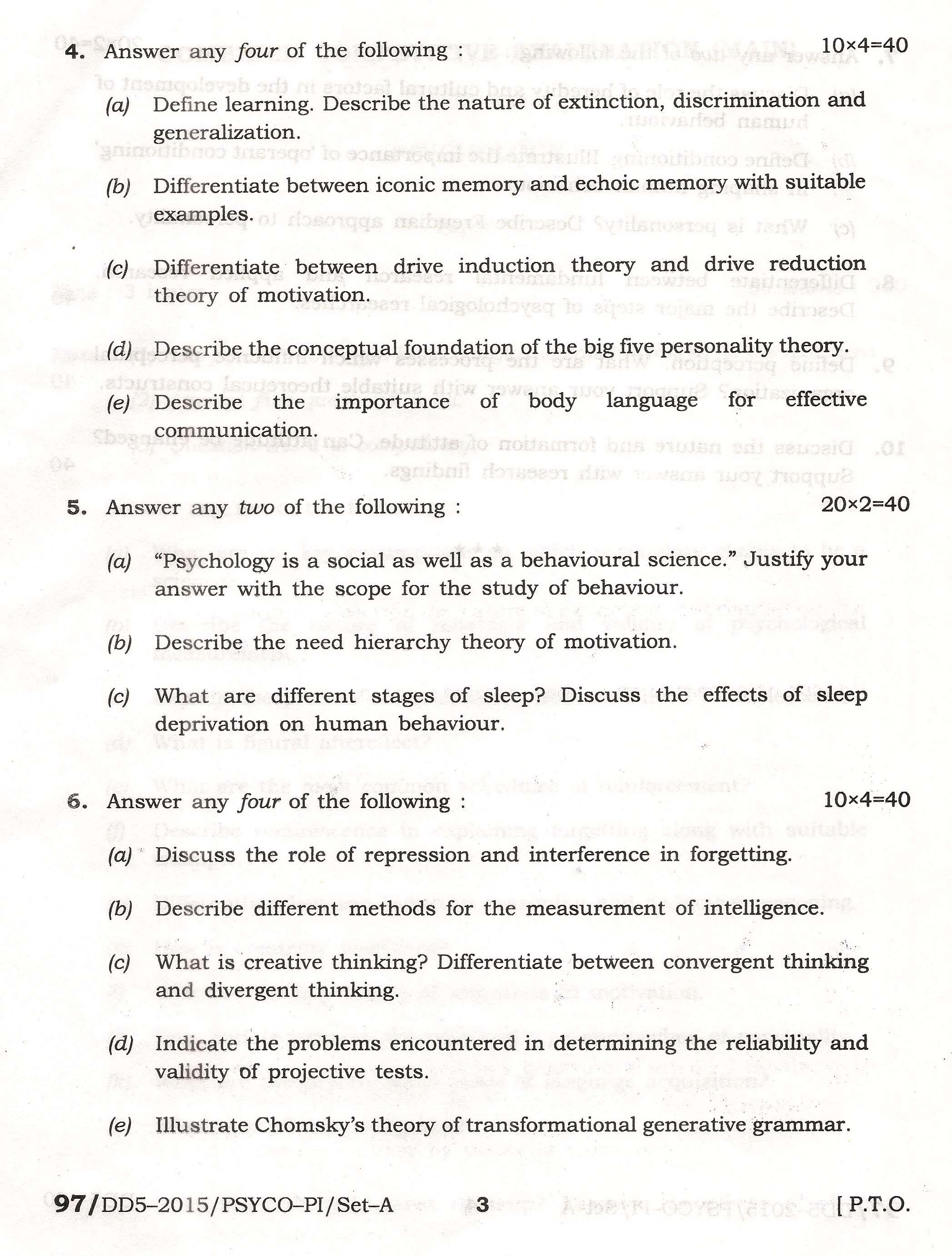 APPSC Combined Competitive Main Exam 2015 Psychology Paper I 3
