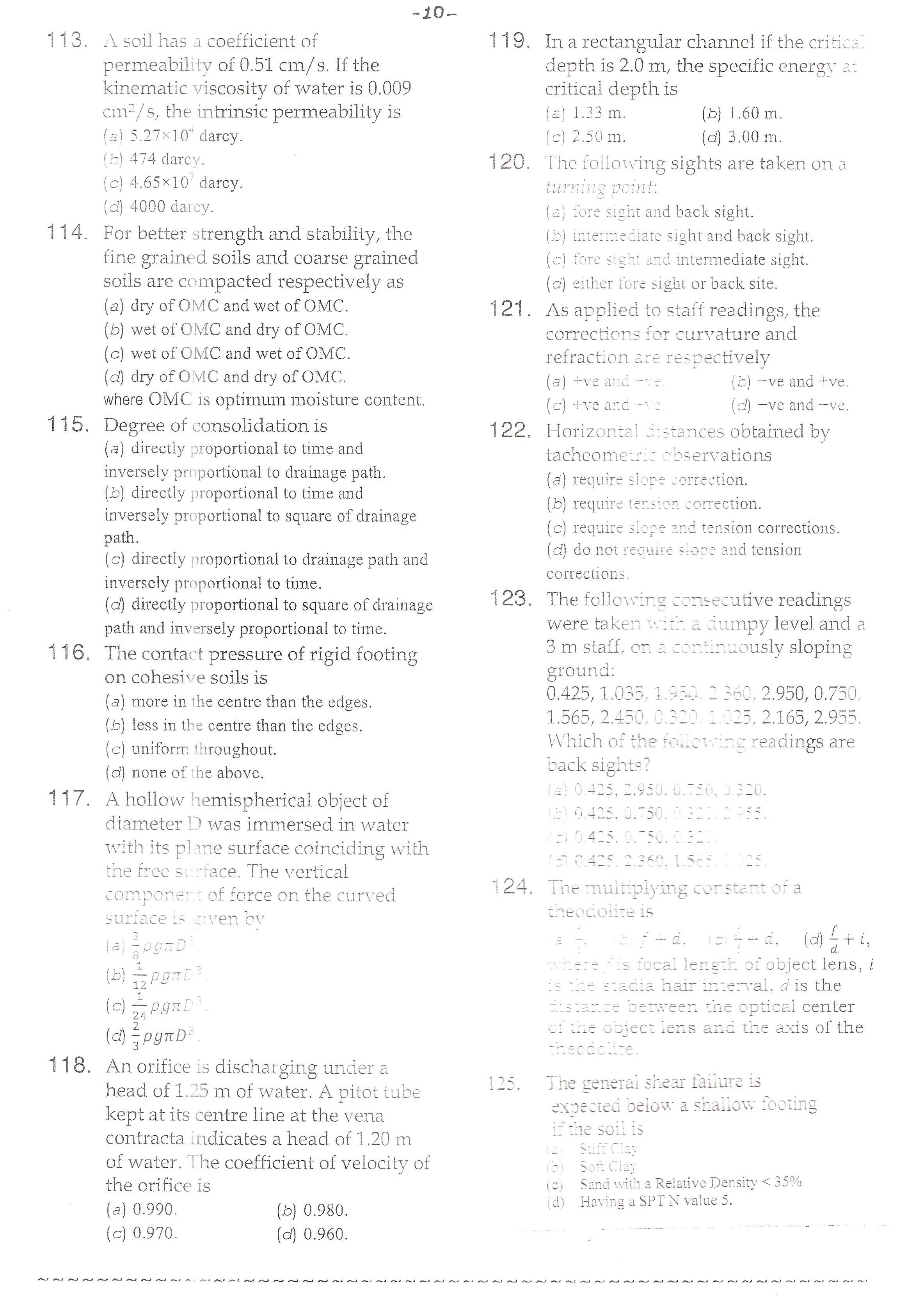 APPSC Combined Competitive Prelims Exam 2013 Civil Engineering 11