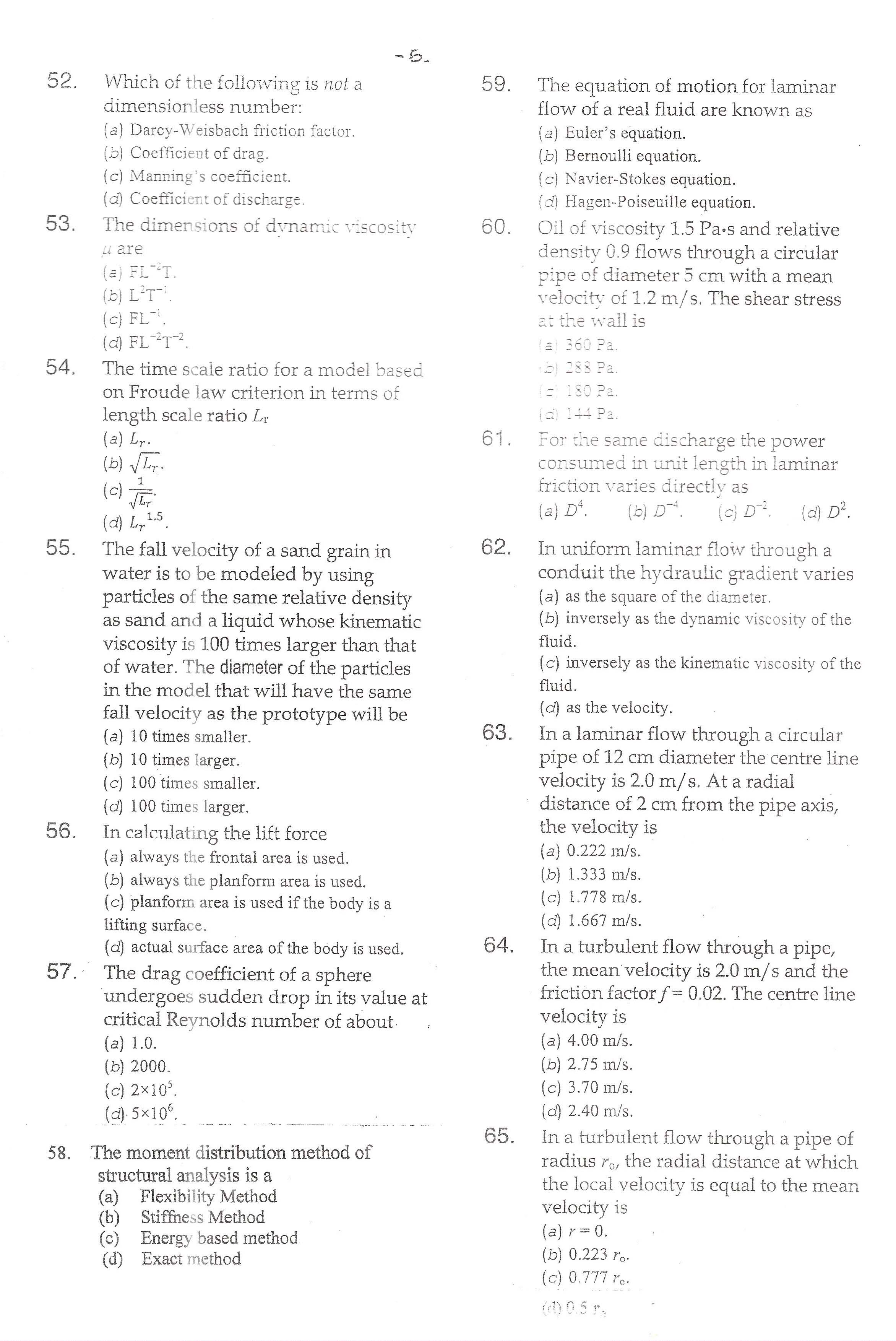 APPSC Combined Competitive Prelims Exam 2013 Civil Engineering 6