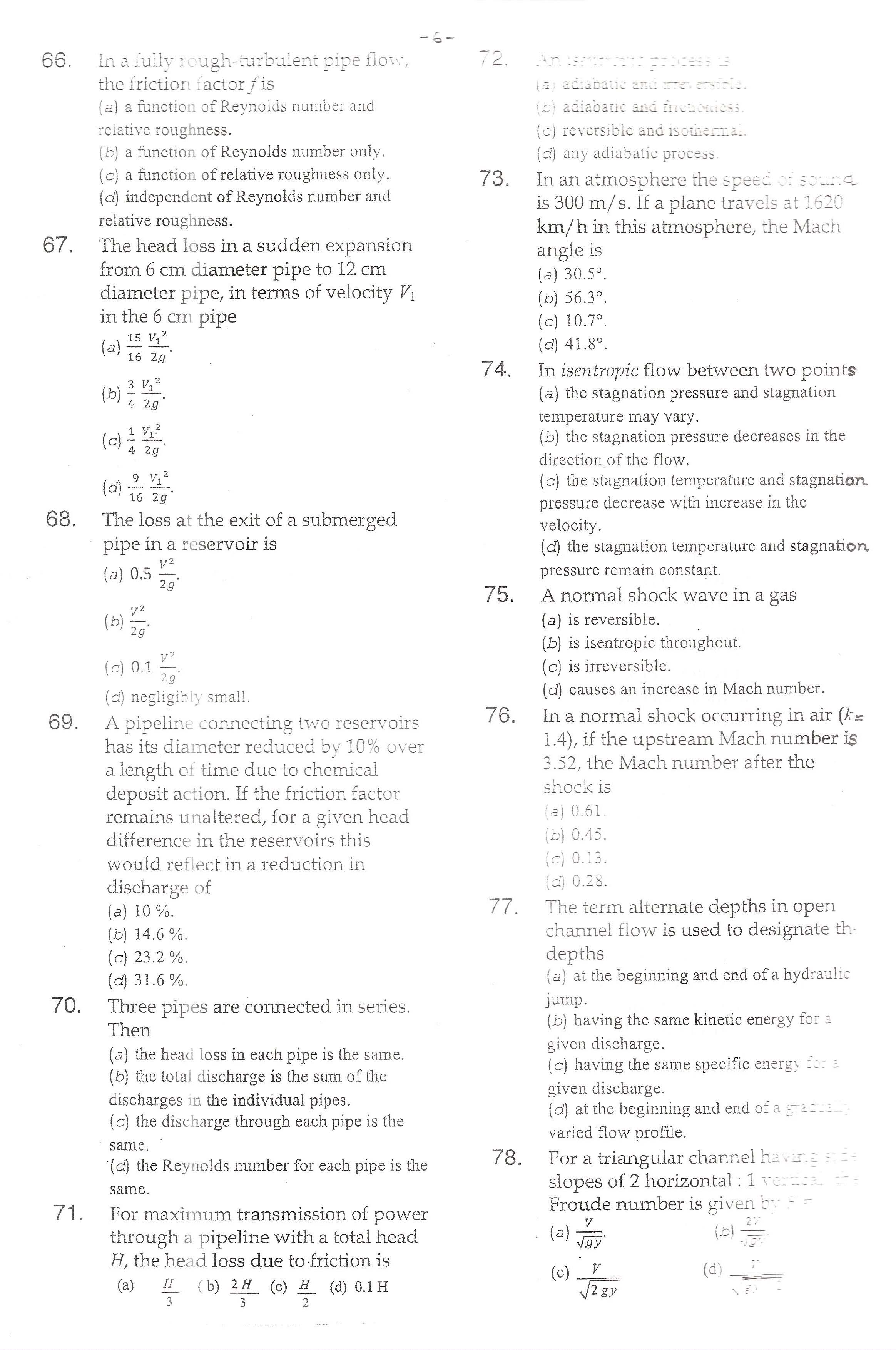 APPSC Combined Competitive Prelims Exam 2013 Civil Engineering 7