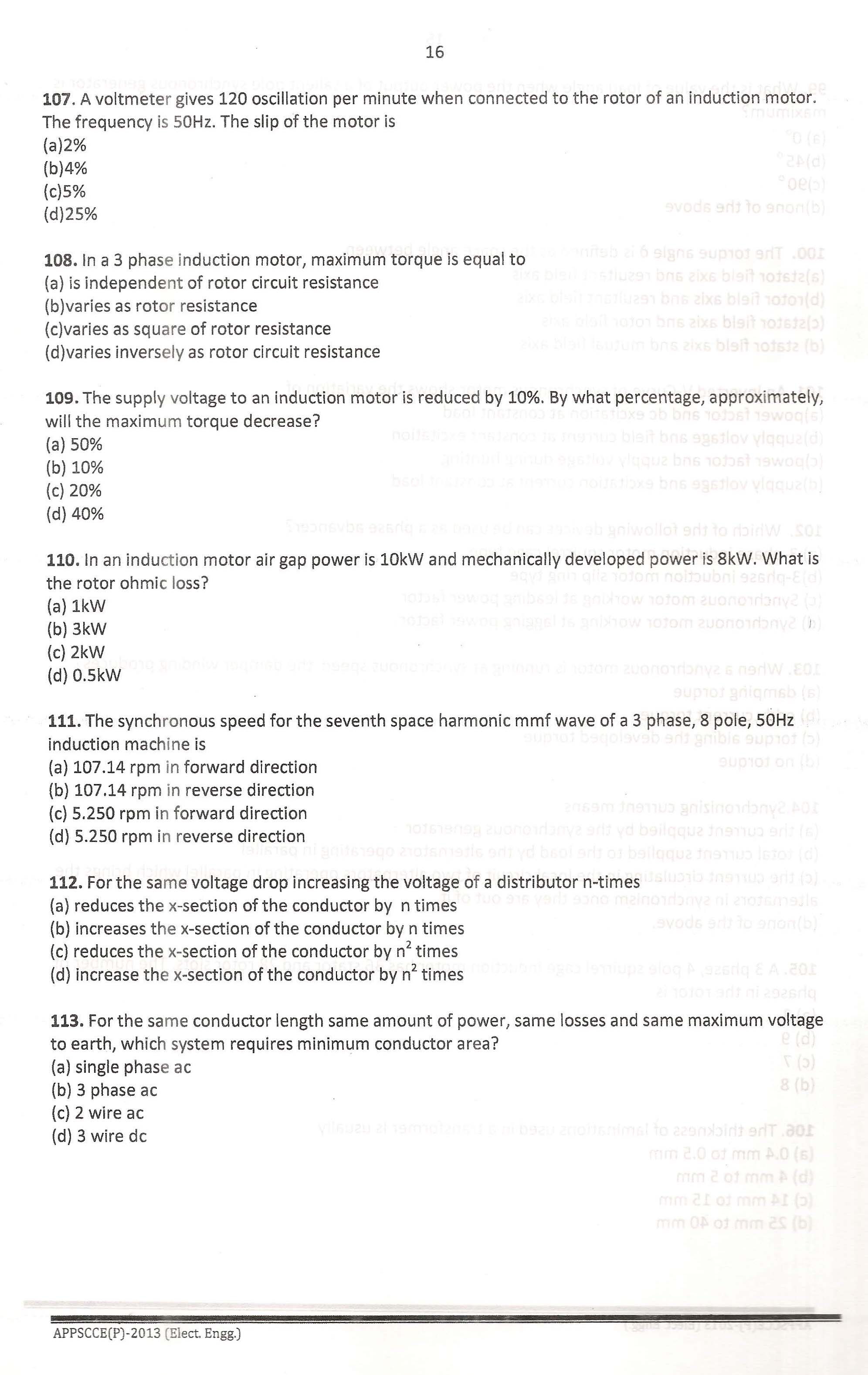 APPSC Combined Competitive Prelims Exam 2013 Electrical Engineering 17