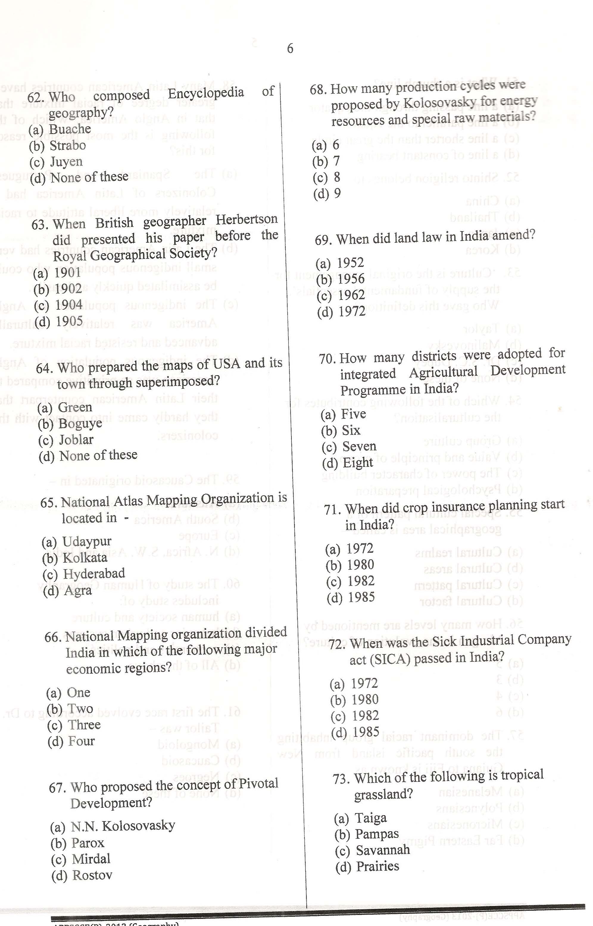 APPSC Combined Competitive Prelims Exam 2013 Geography 7