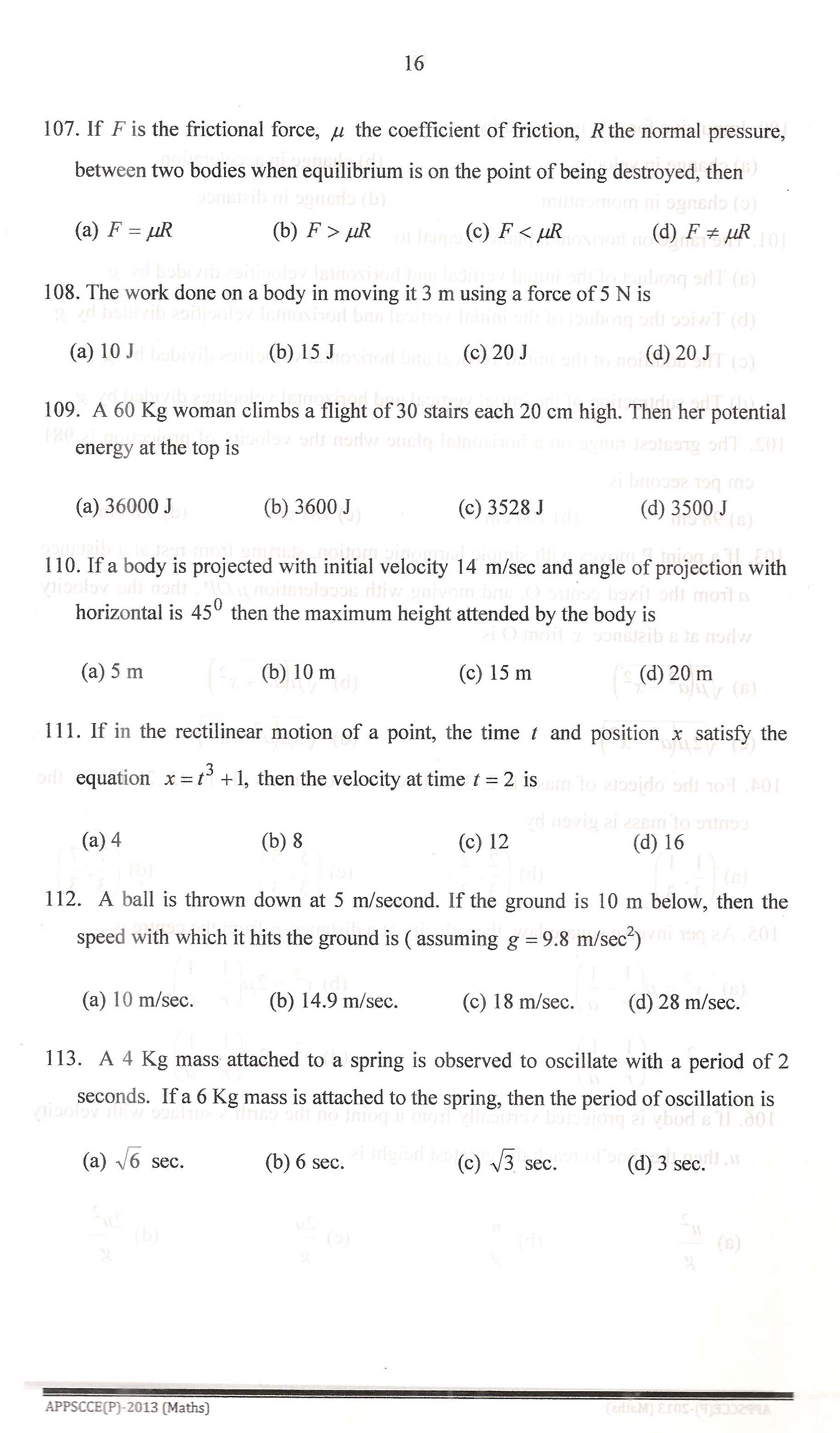APPSC Combined Competitive Prelims Exam 2013 Mathematics 17