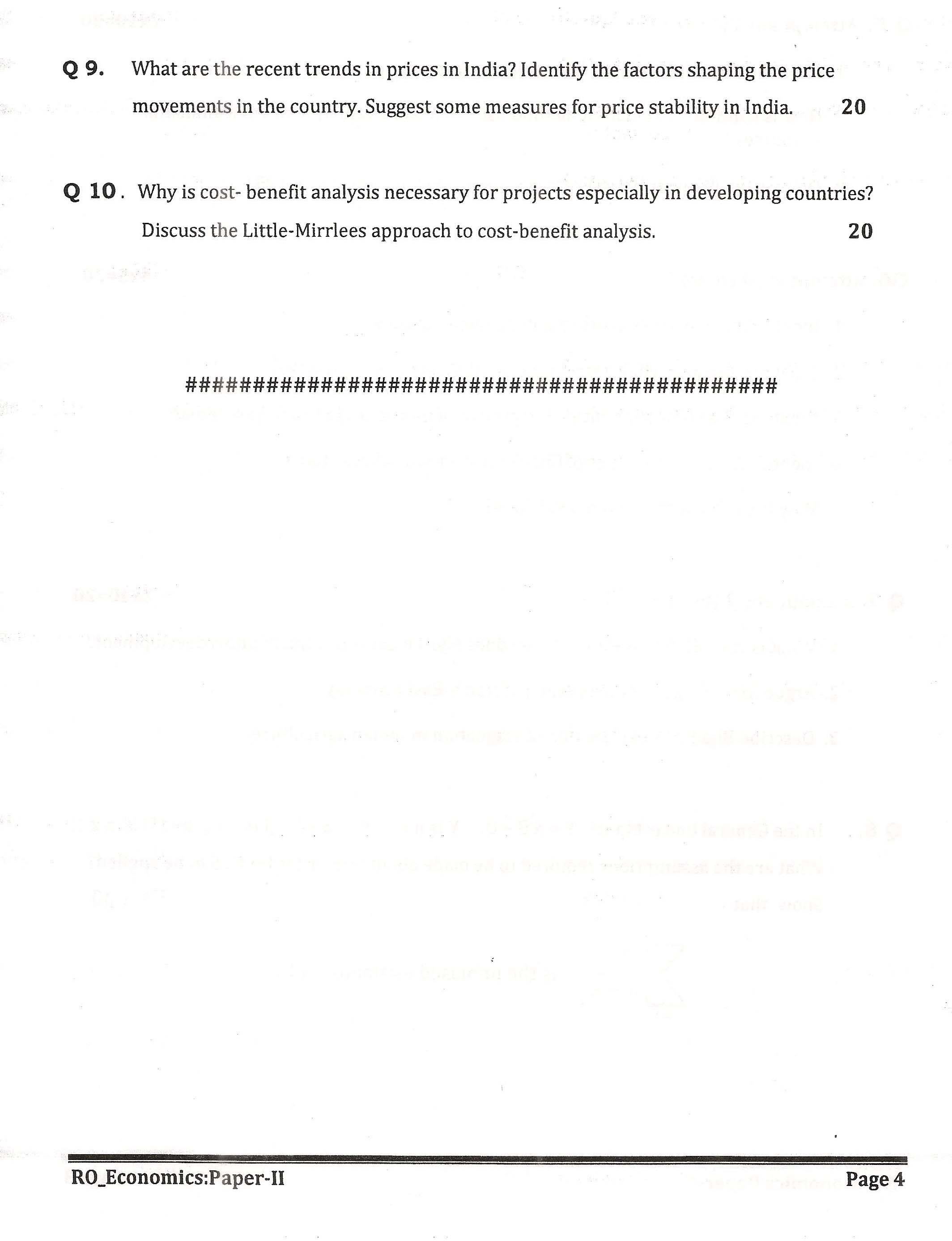 APPSC Research Officer Economics Paper II Exam Question Paper 2014 4