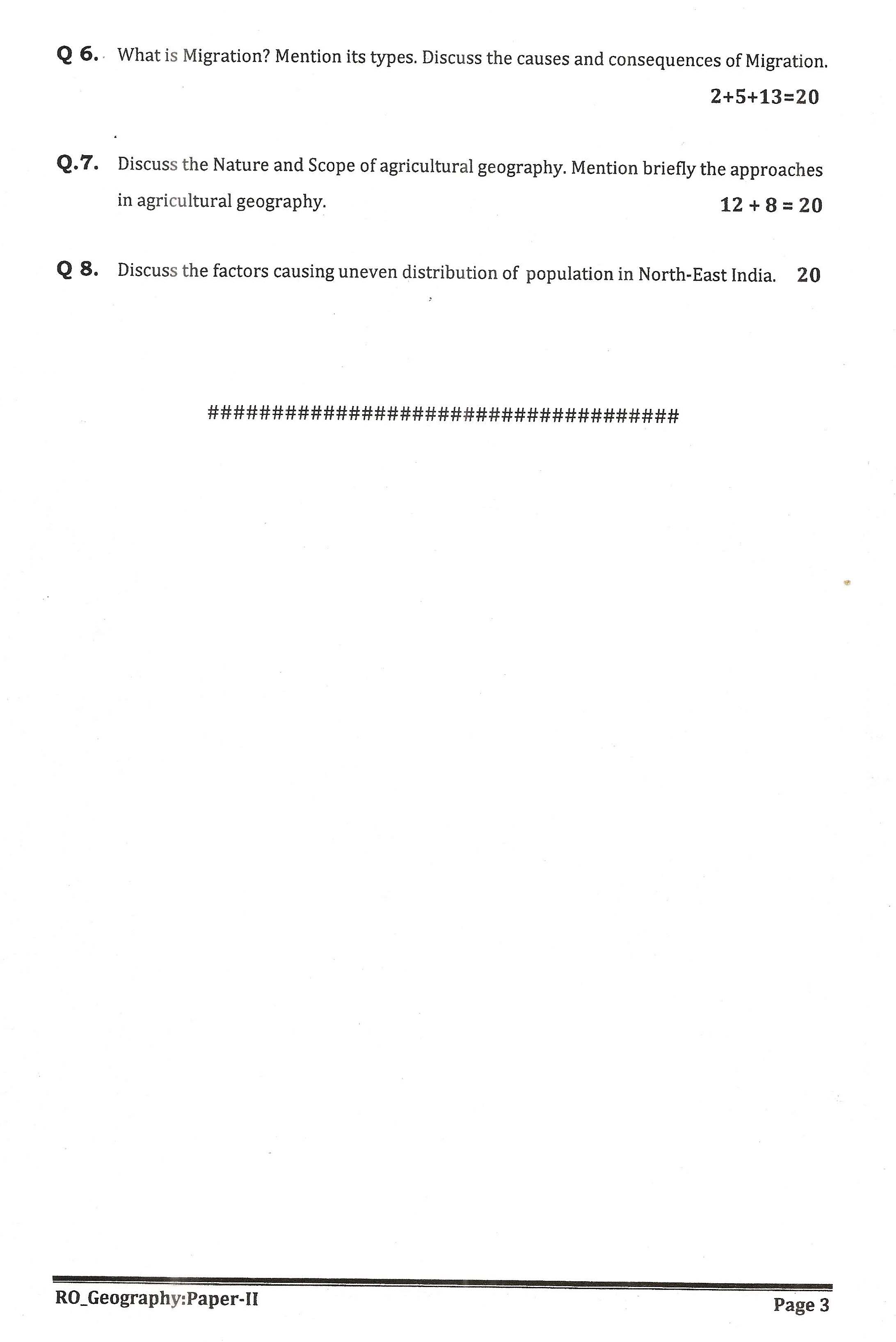 APPSC Research Officer Geography Paper II Exam Question Paper 2014 3