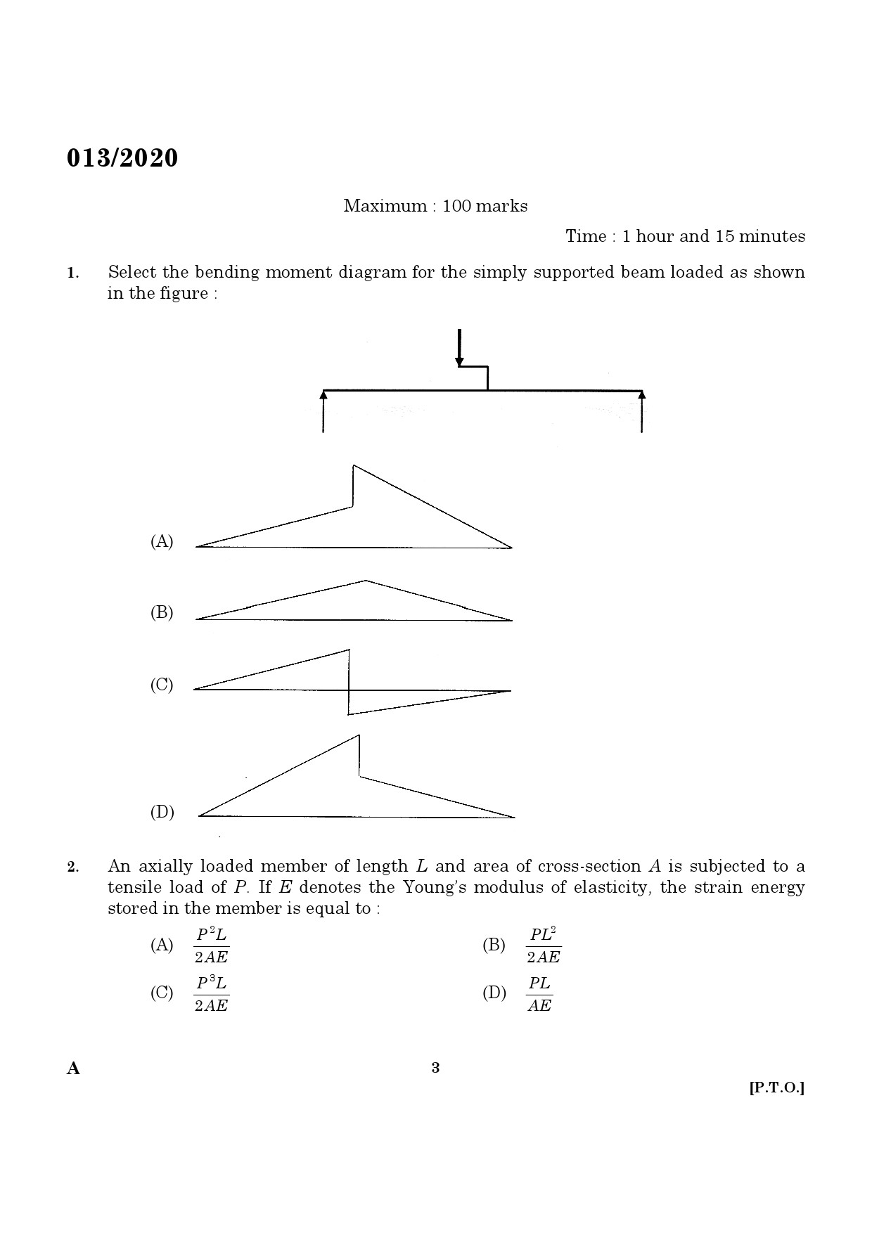 KPSC Assistant Engineer Civil in Irrigation Exam Question Paper 0132020 1