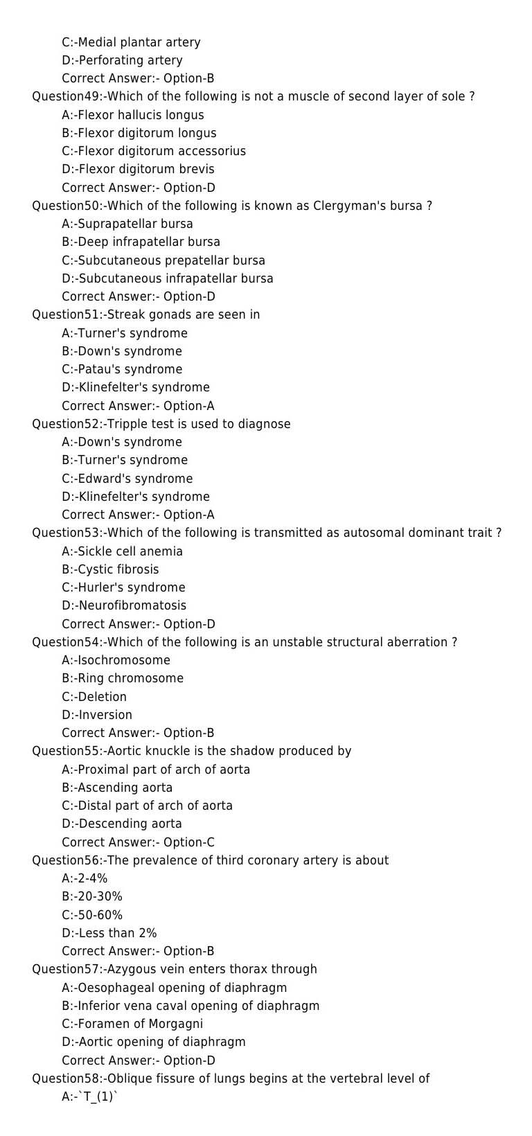 KPSC Assistant Professor Anatomy Exam Question Paper 2019 6