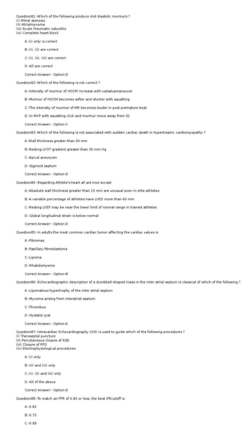 KPSC Assistant Professor in Cardiology Exam 2021 Code 22021OL 11